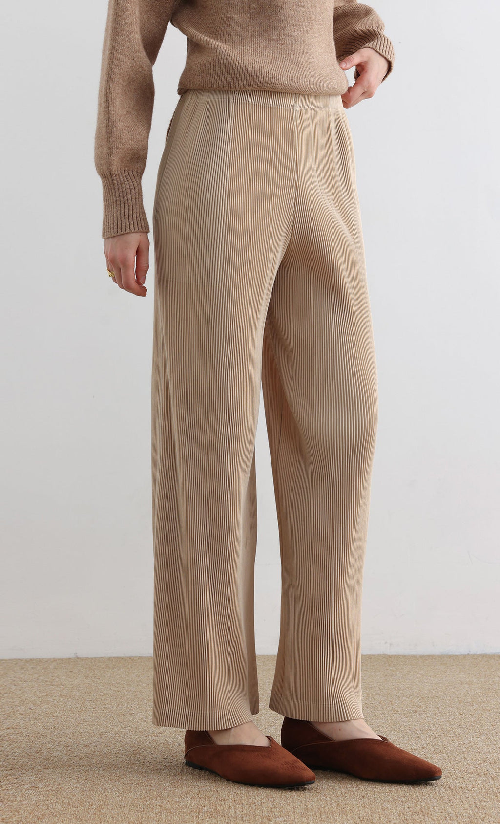 Massino Pleated Pants_Light Beige