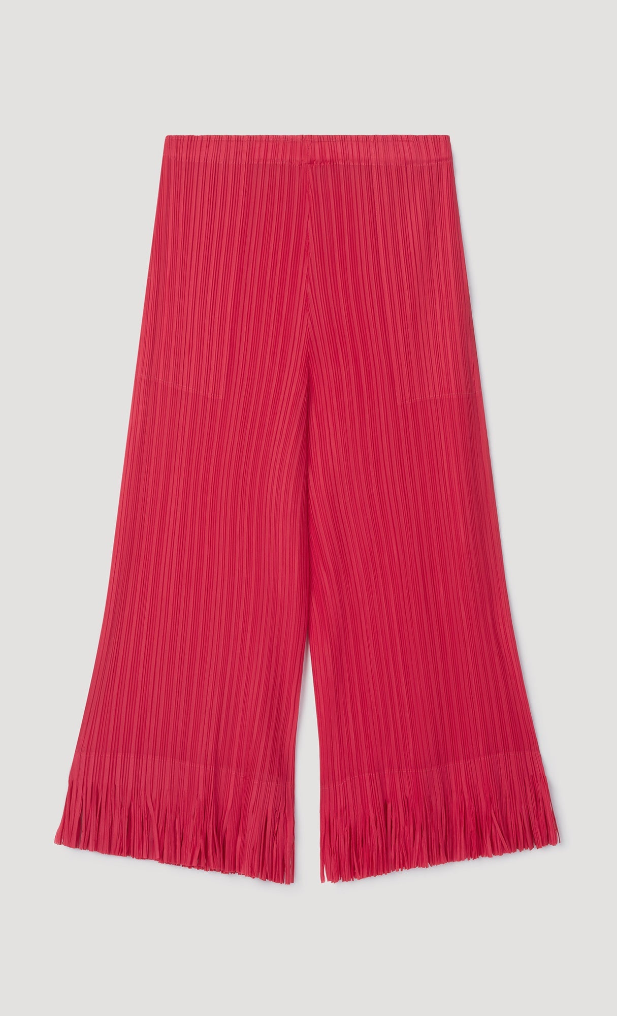 frill hem pleated pants_red