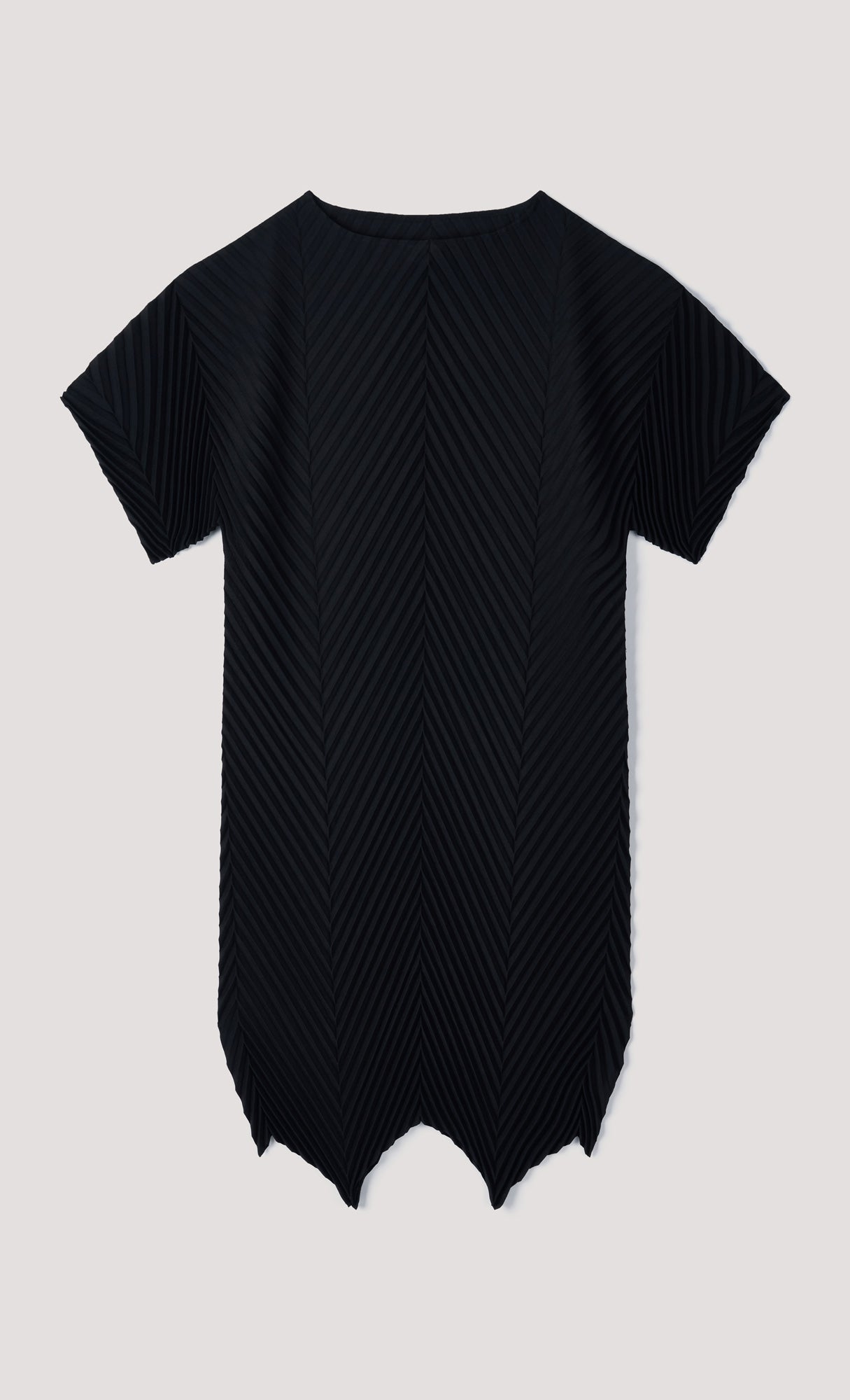 Diagonal pleated dress_black