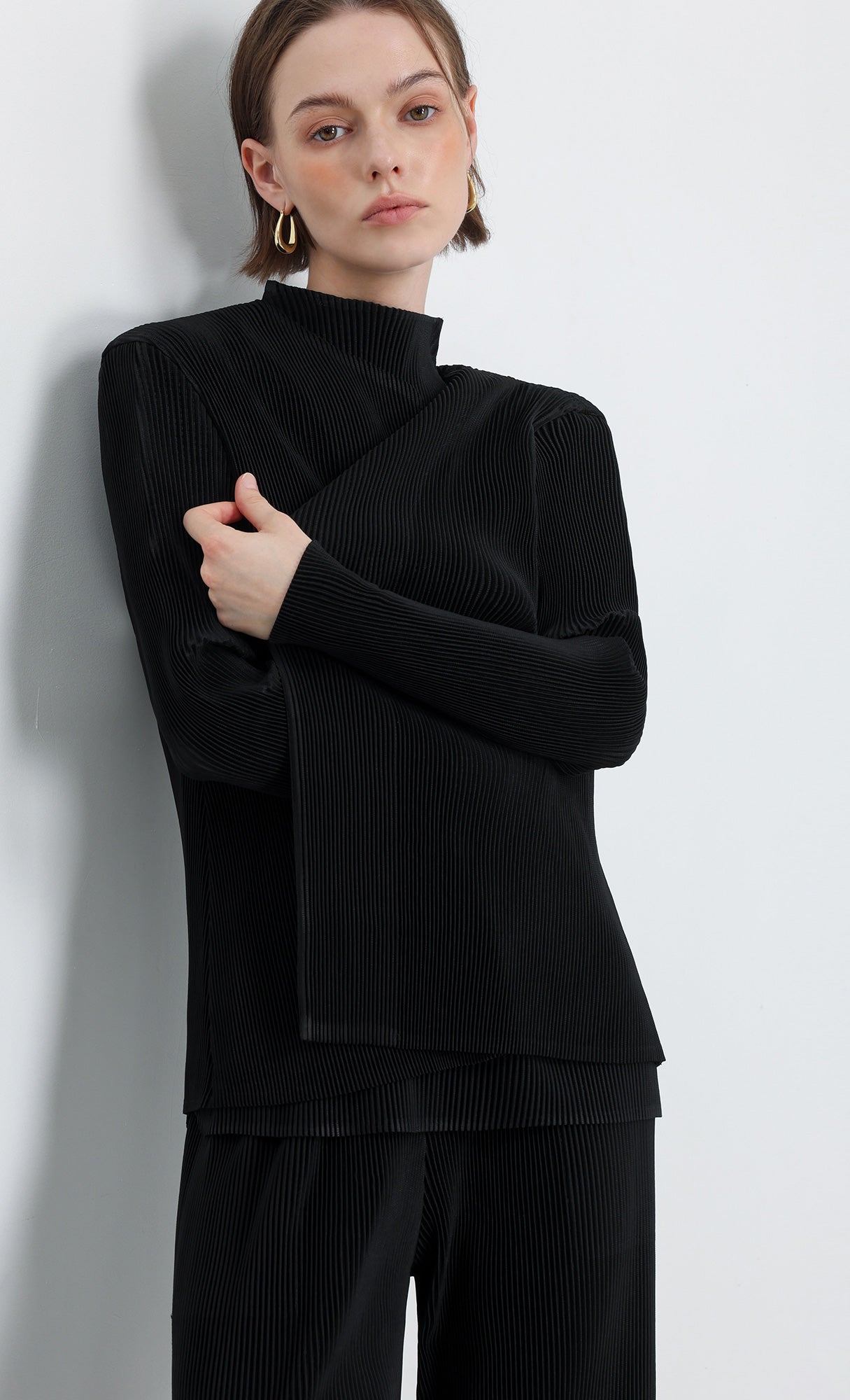 Essential Pleats Cardigan_Black