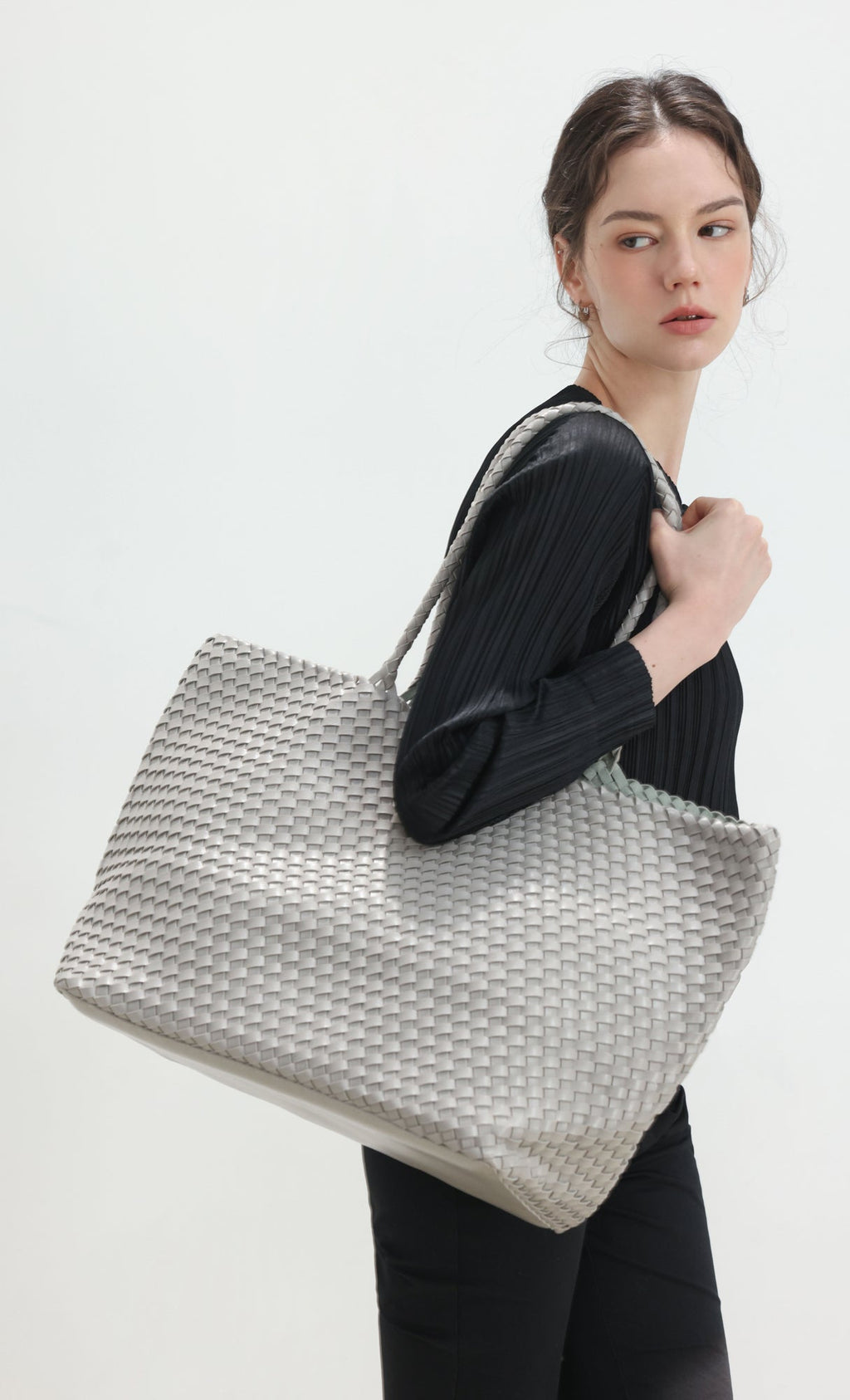 Ena weaving shopper bag_grey