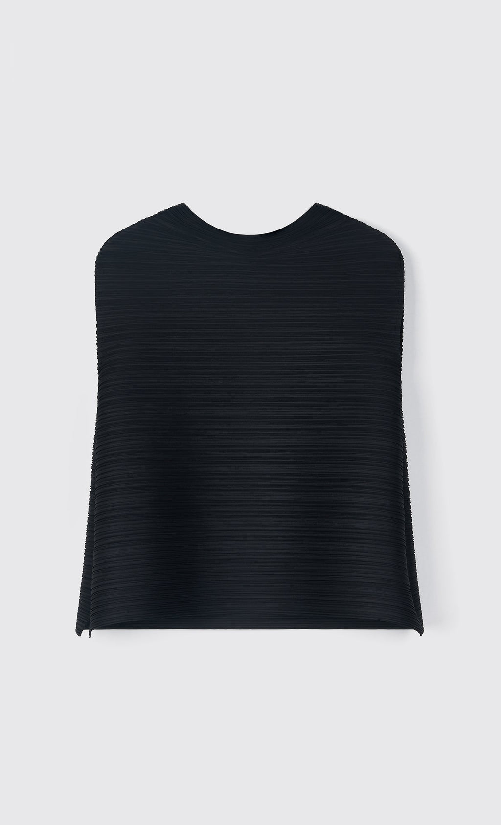 Shor half-neck pleated top_black