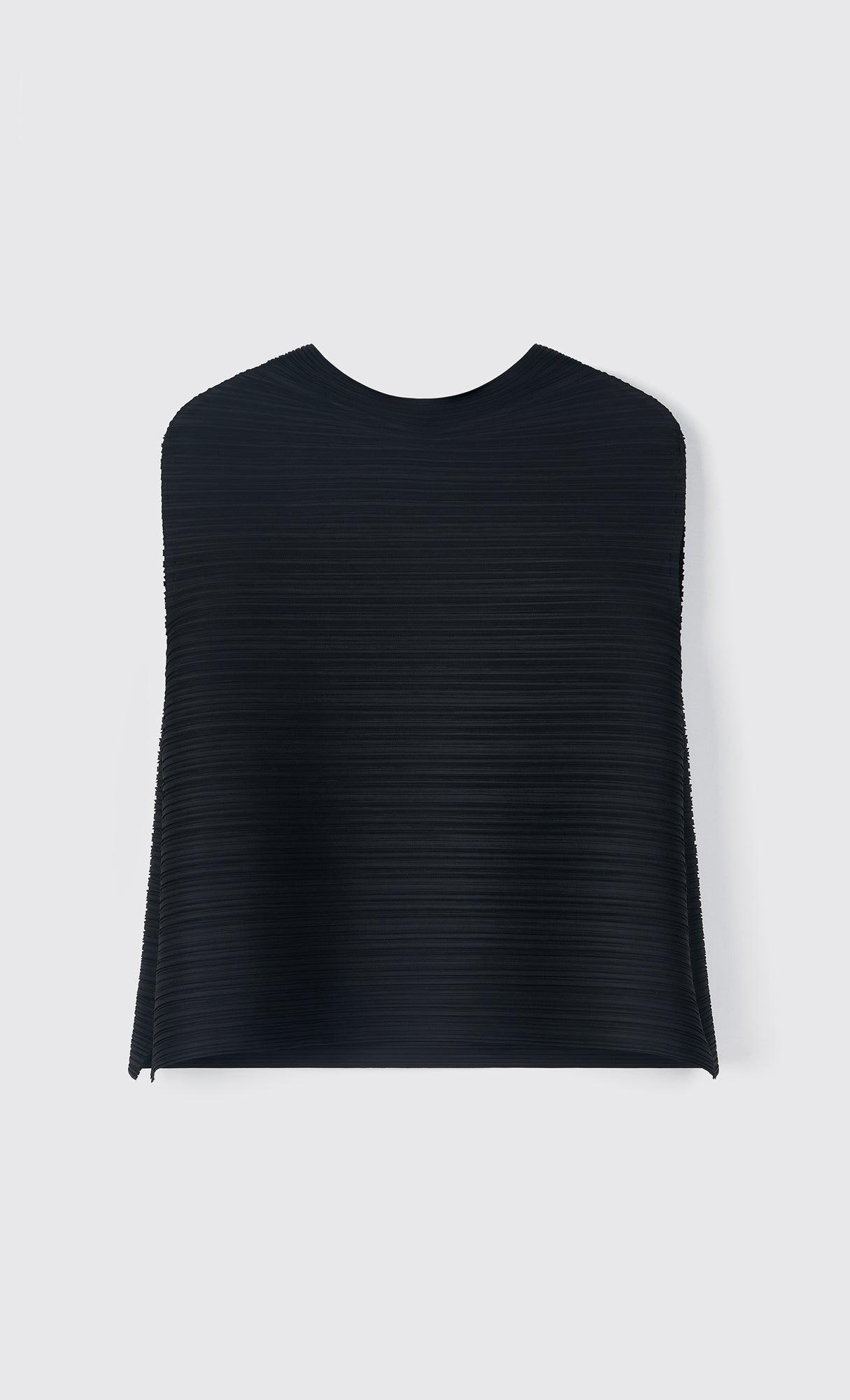 Shor half-neck pleated top_black