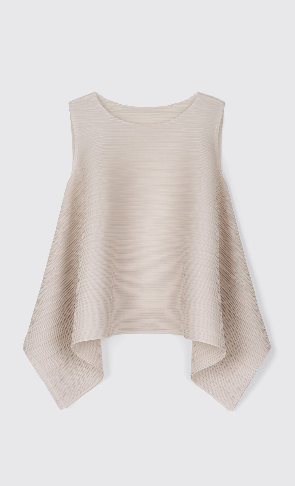Fine flare pleated top_lightbeige