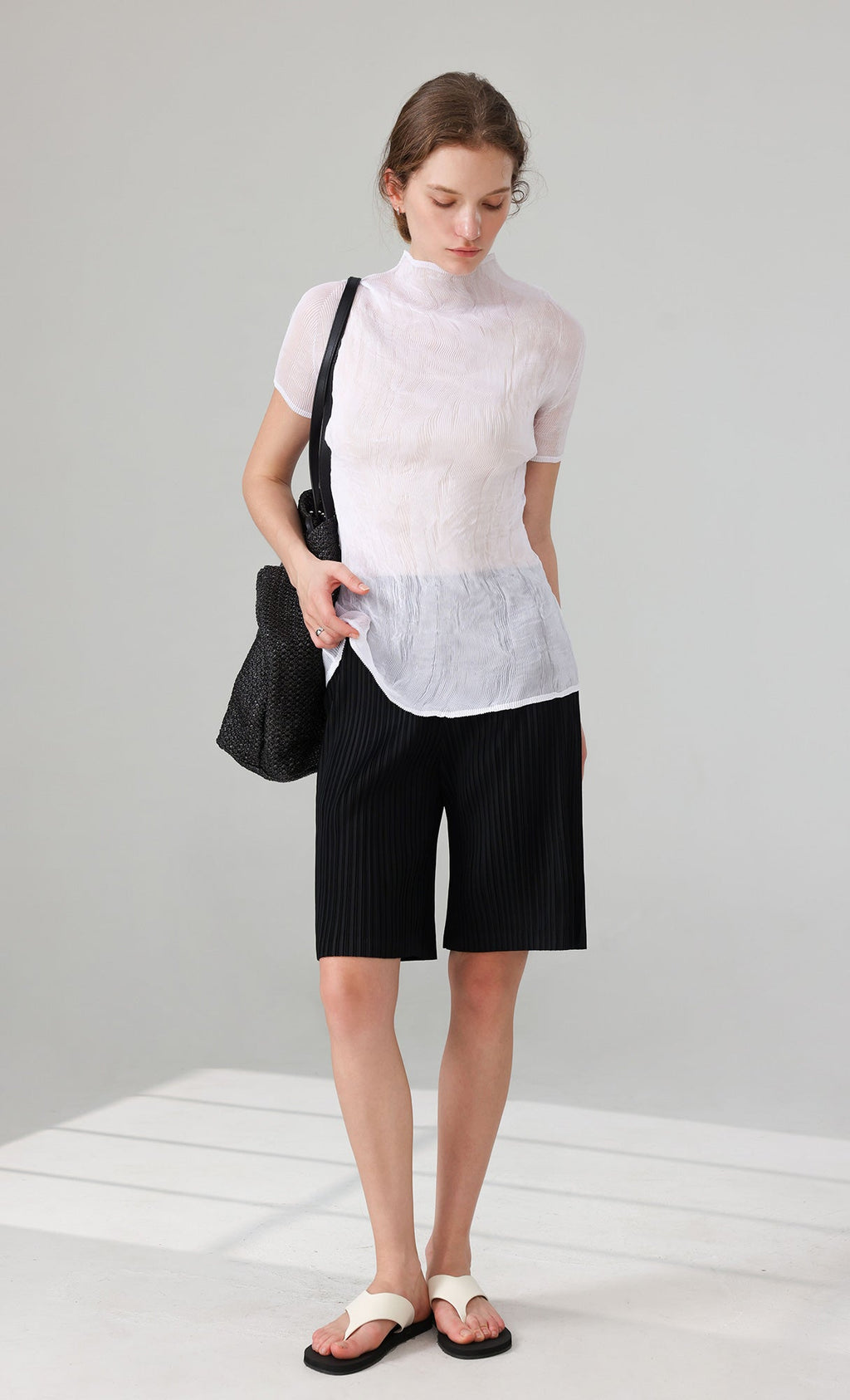 Nuvo Pleated Bermuda Pants_black