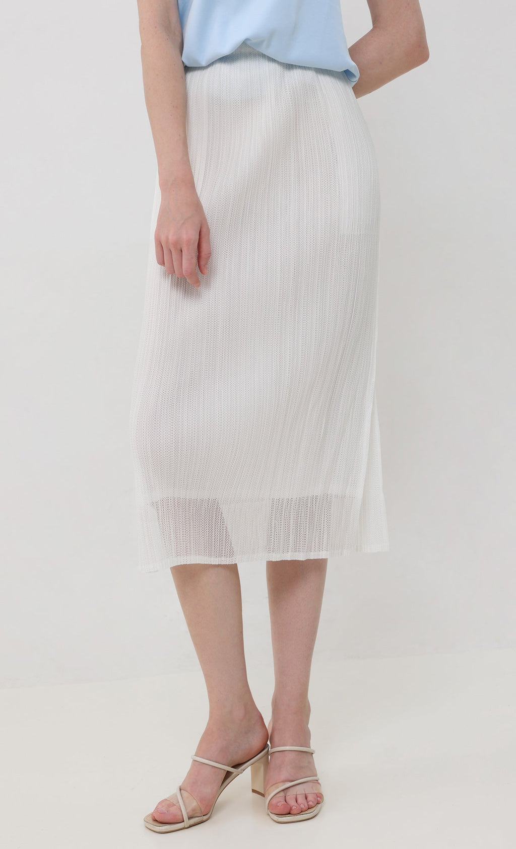 Airy pleated skirt _ivory