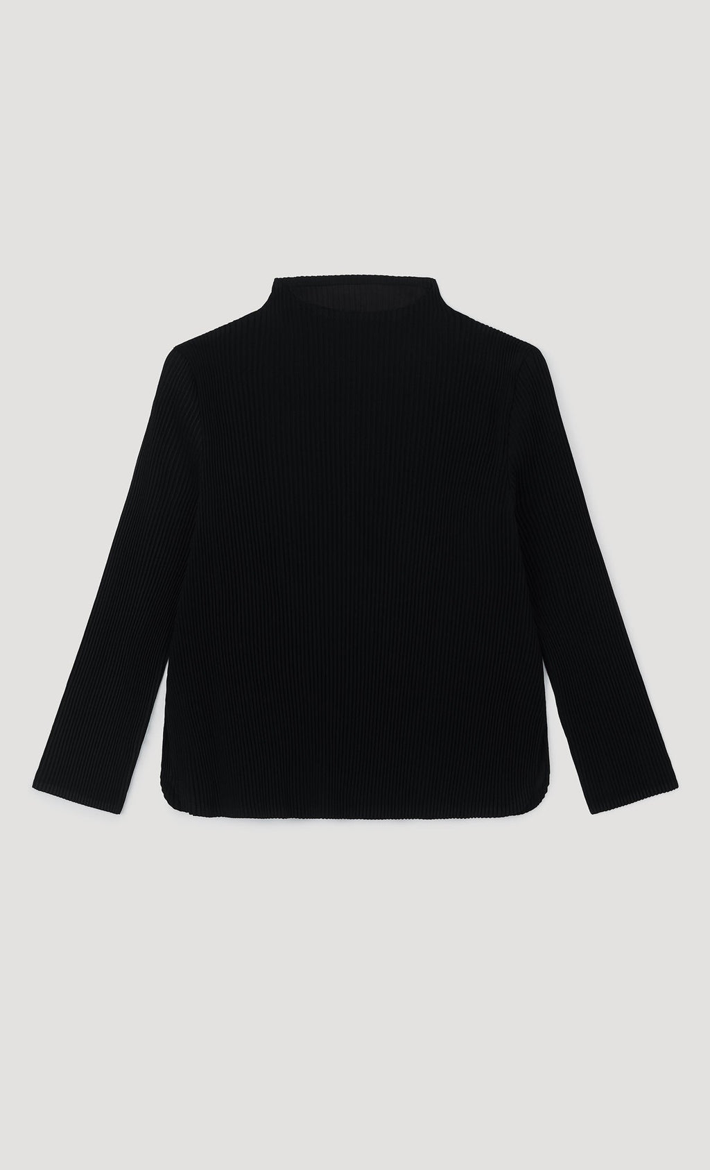 Essential Relaxed Pleated Half-Neck Top_Black