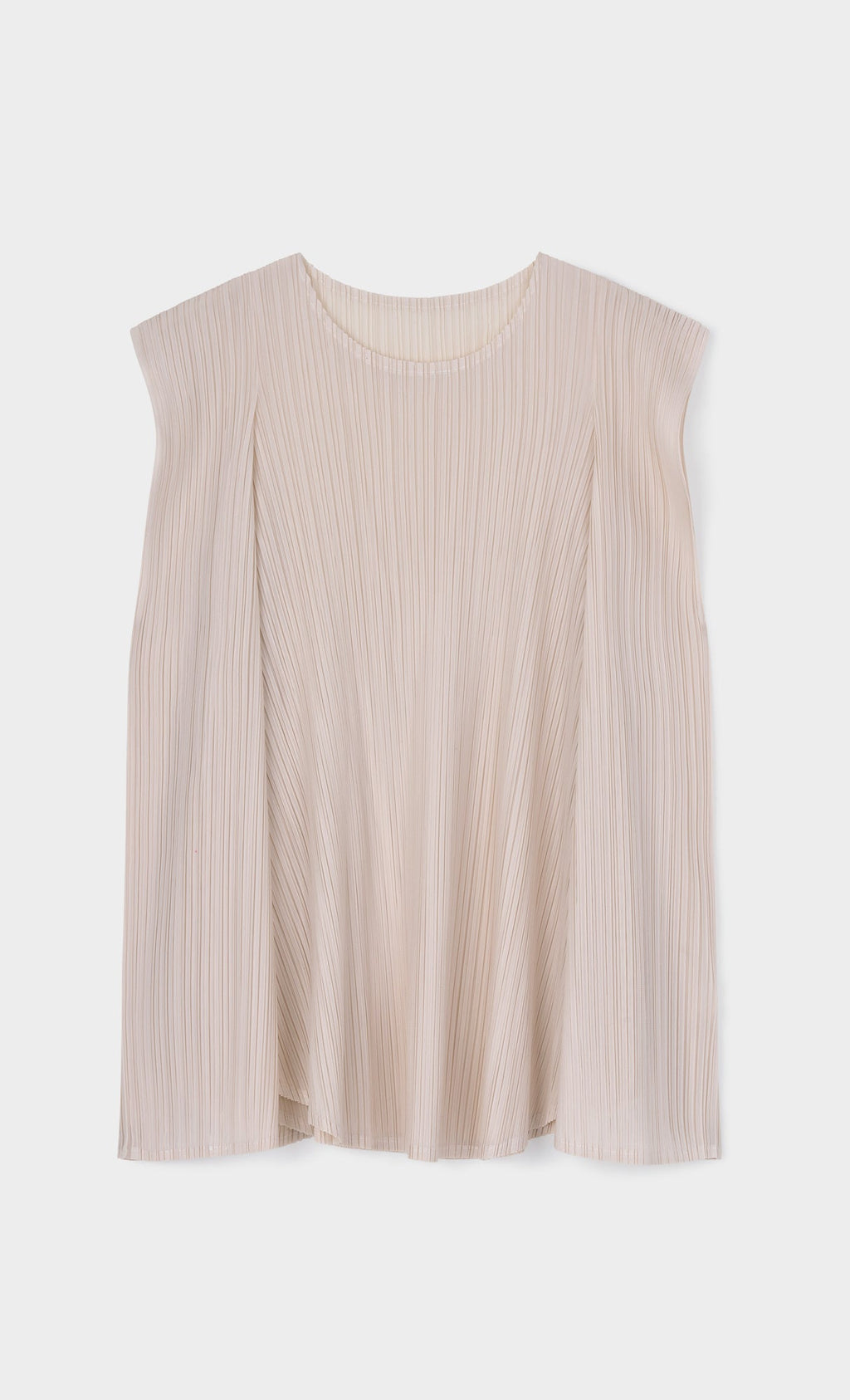 Soft pleated sleeveless top_lightbeige