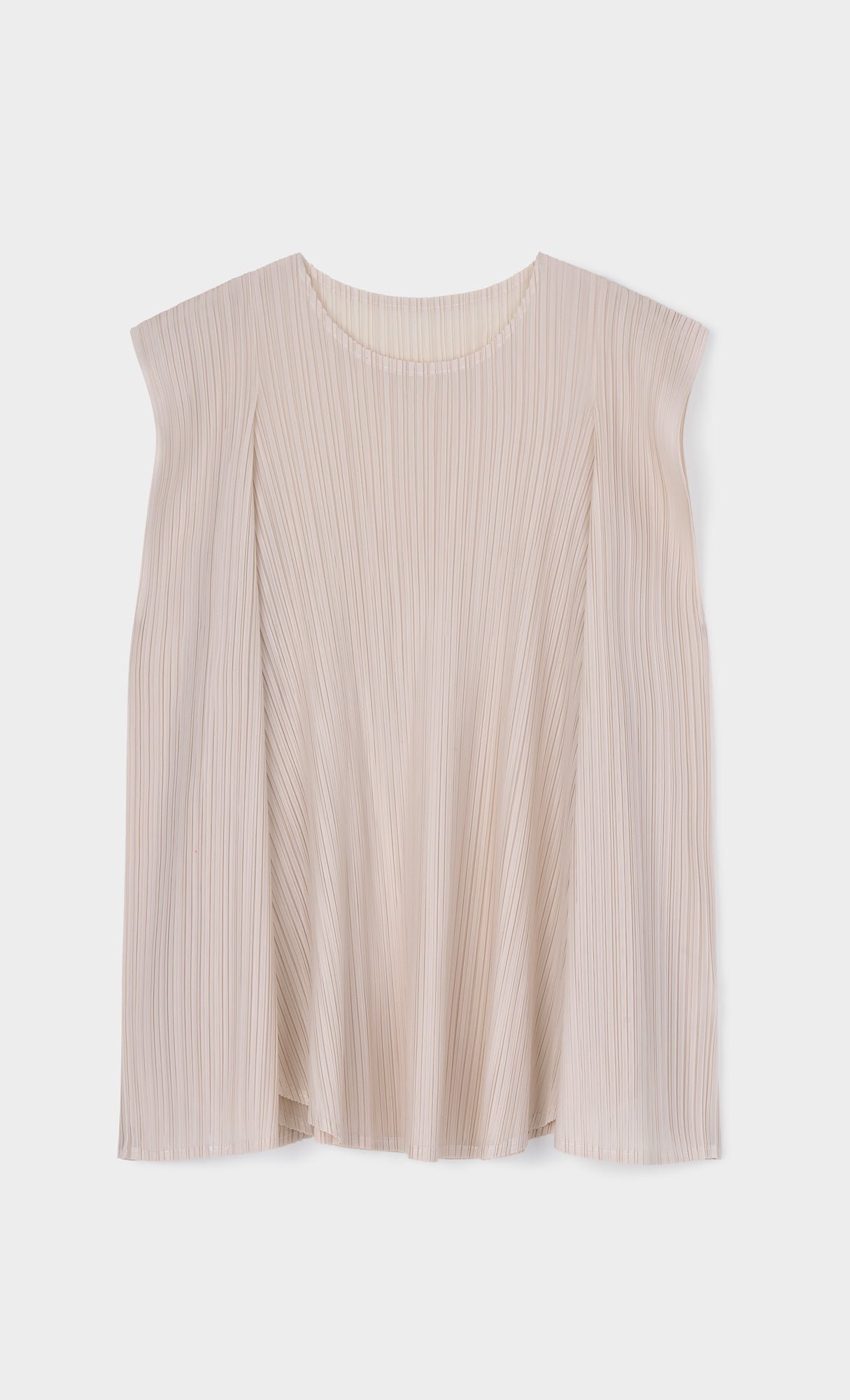 Soft pleated sleeveless top_lightbeige