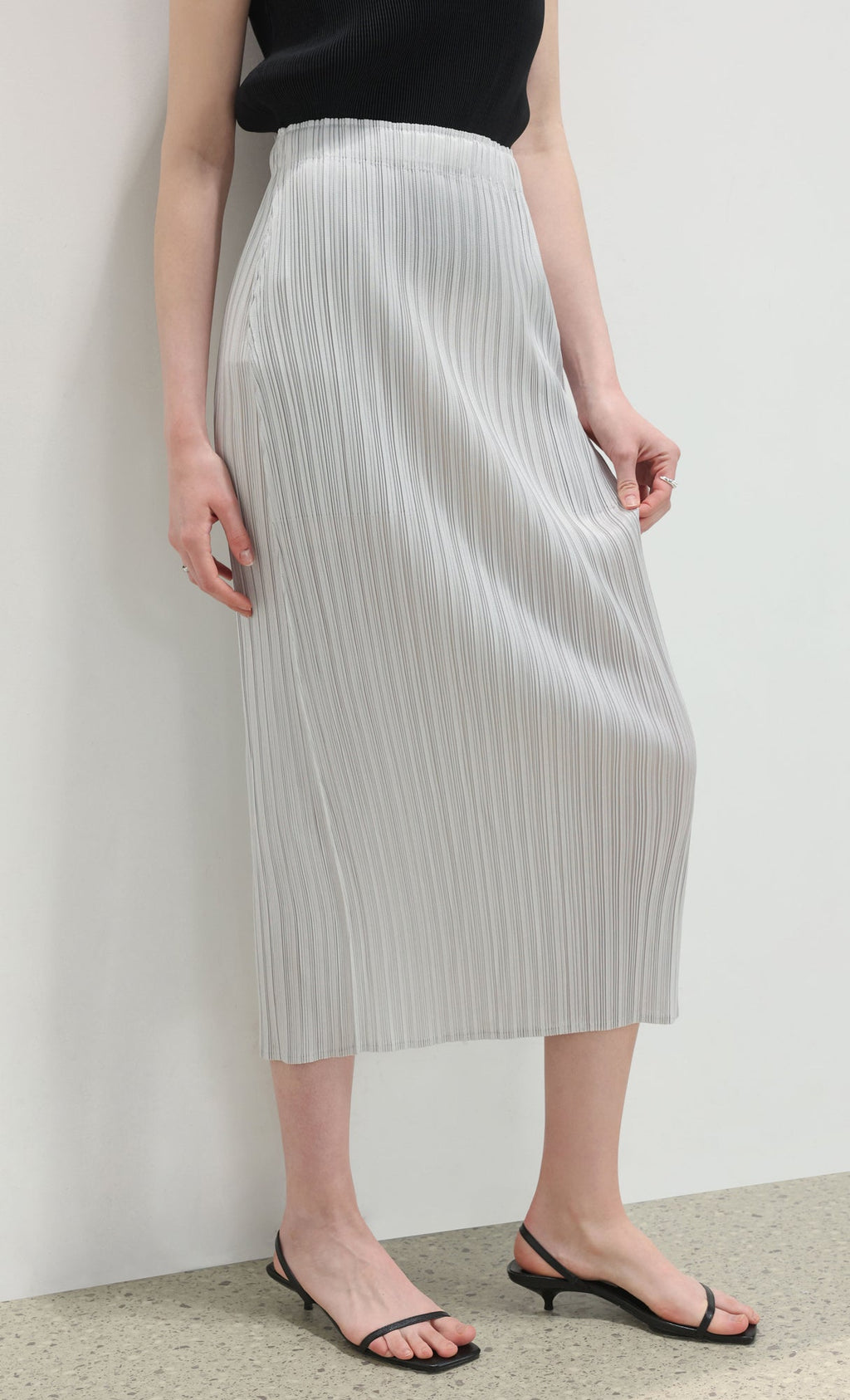 Ria pleated skirt_light-grey
