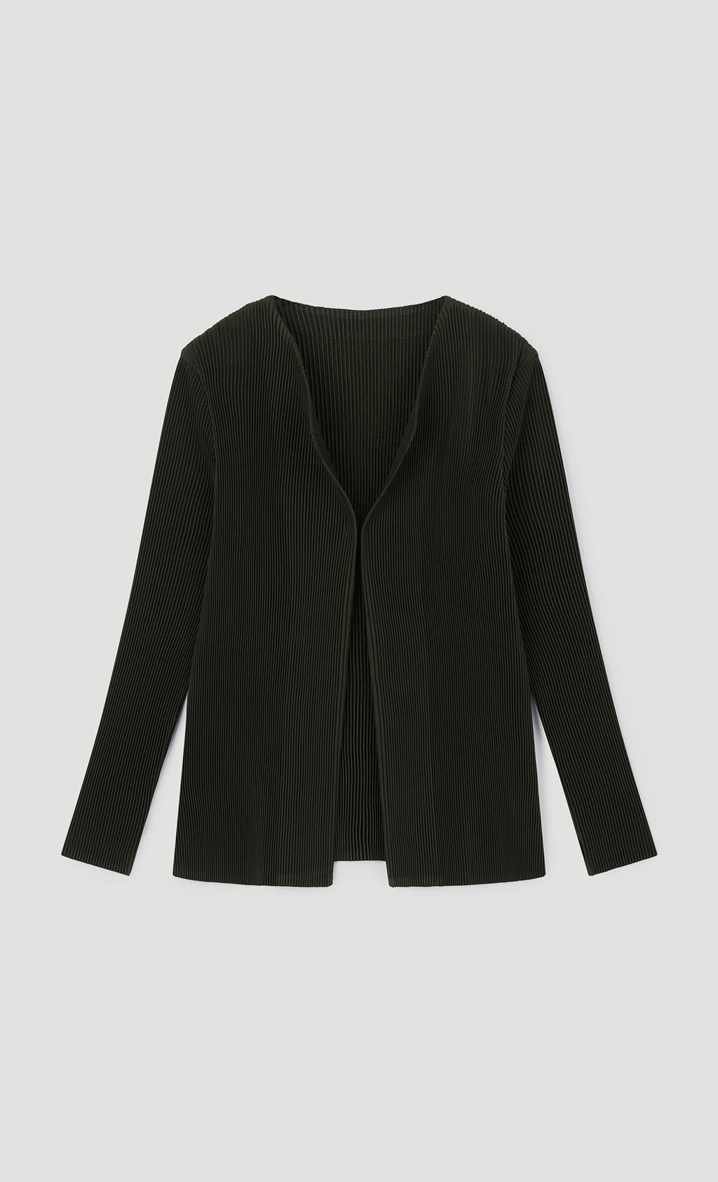 Essential Pleated Cardigan_Khaki
