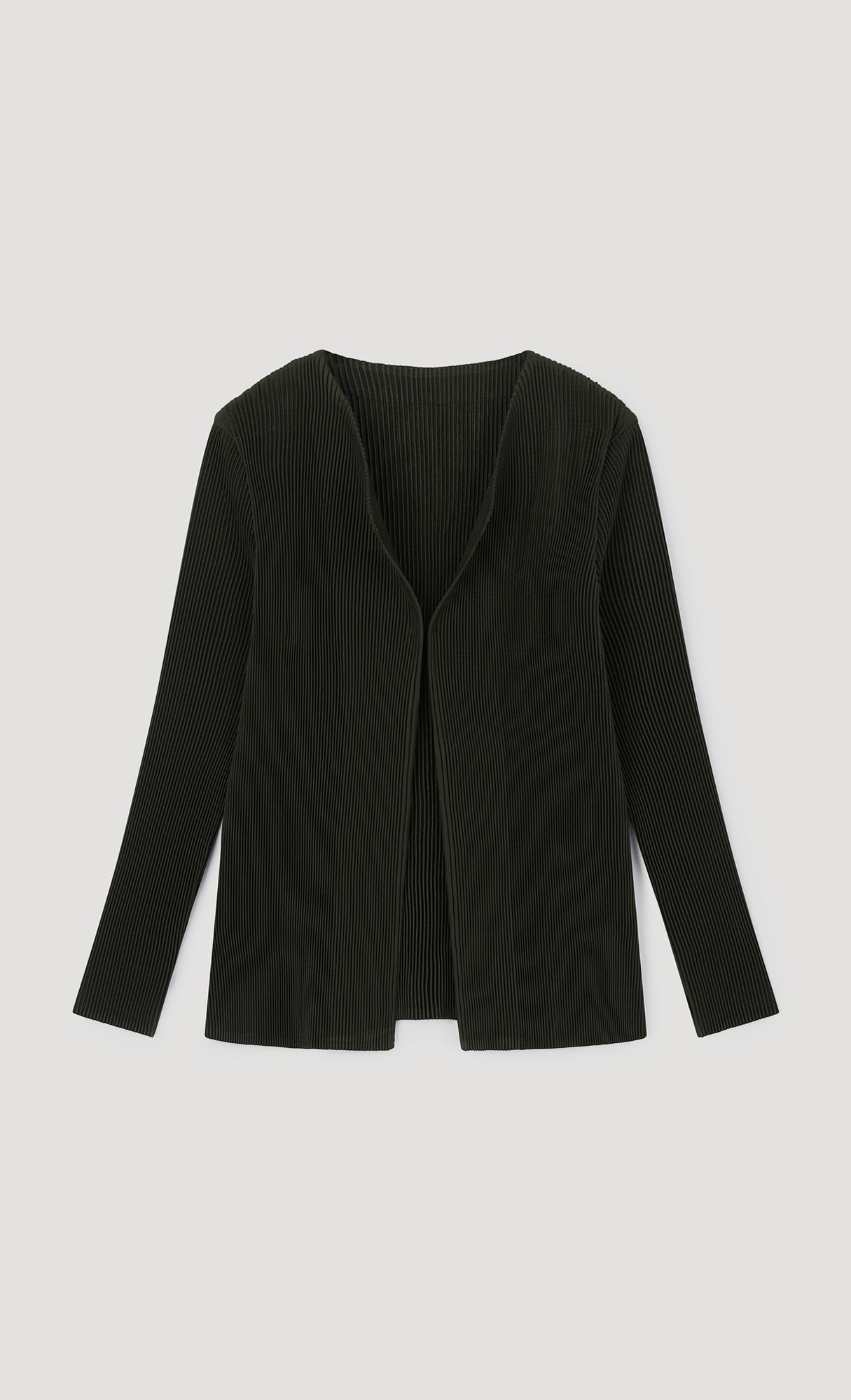 Essential Pleated Cardigan_Khaki