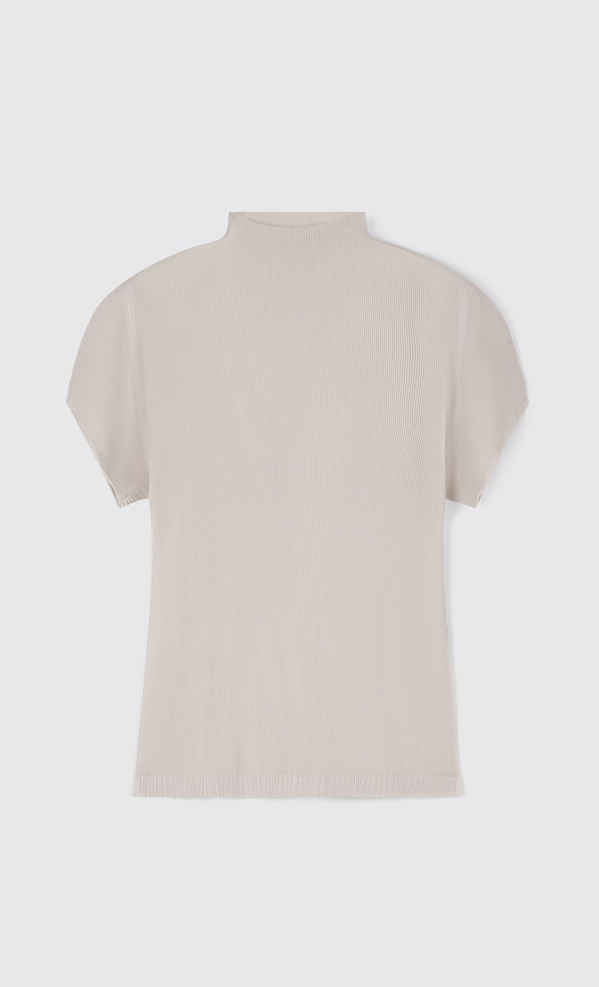 Wanna half-neck pleated top_lightbeige
