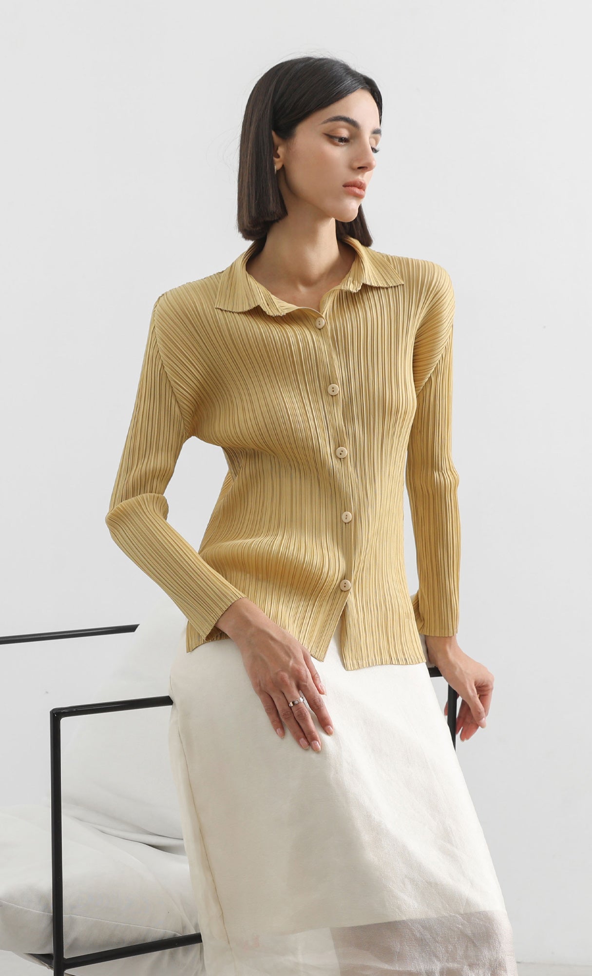 hush pleated shirts_camel