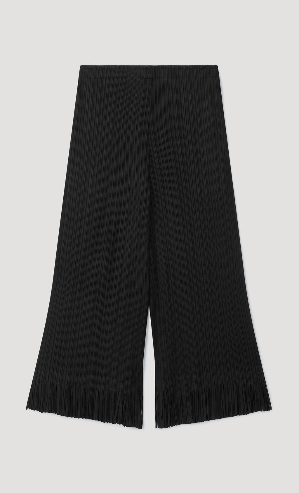 frill hem pleats pants_black