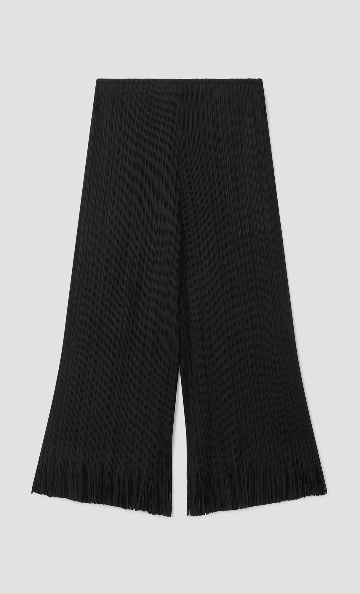 frill hem pleats pants_black
