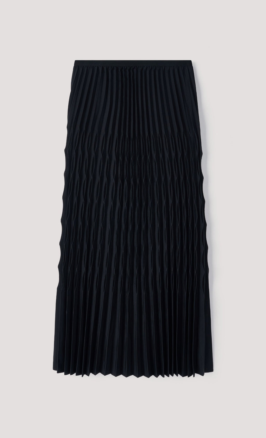 Wavy pleated skirt_black