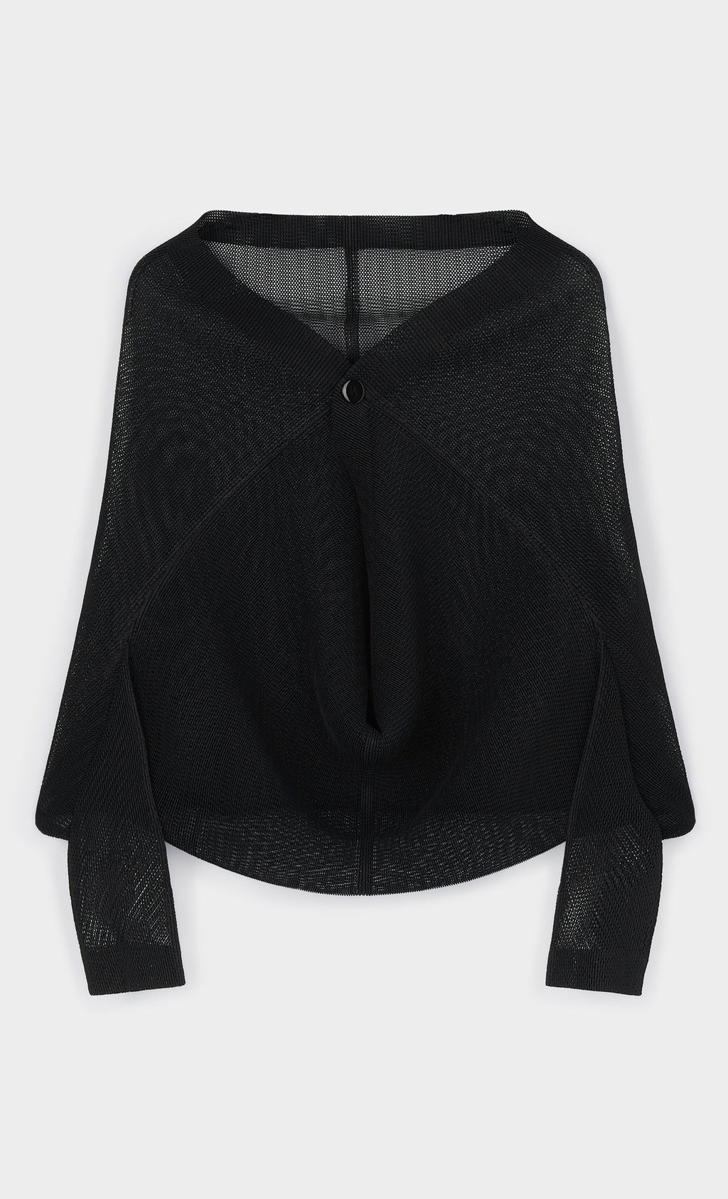 Lucid pleated mesh cardigan_black