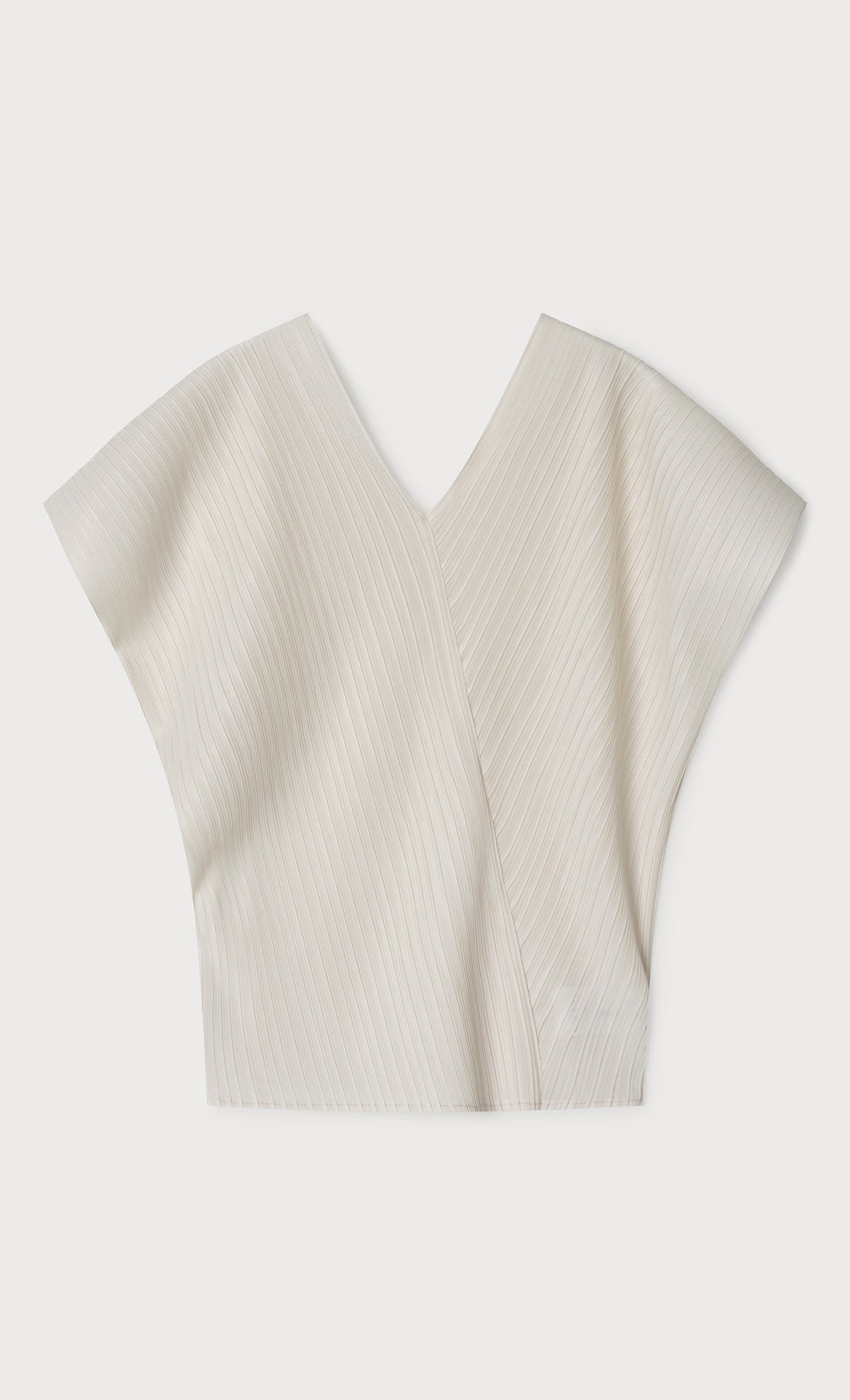 Joy pleated v-neck top_ivory