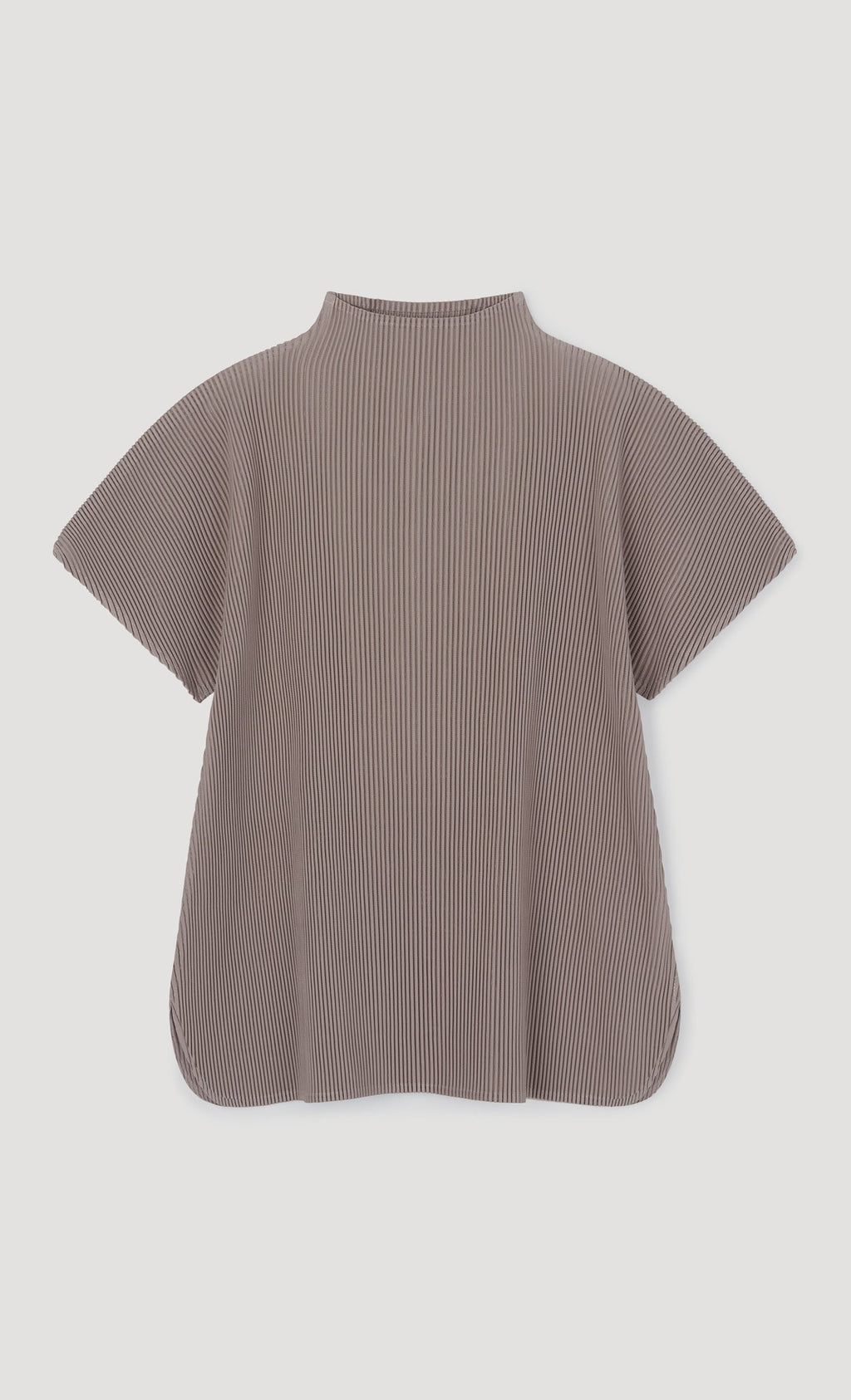 Essential Pleated Half-Neck Top_Beige