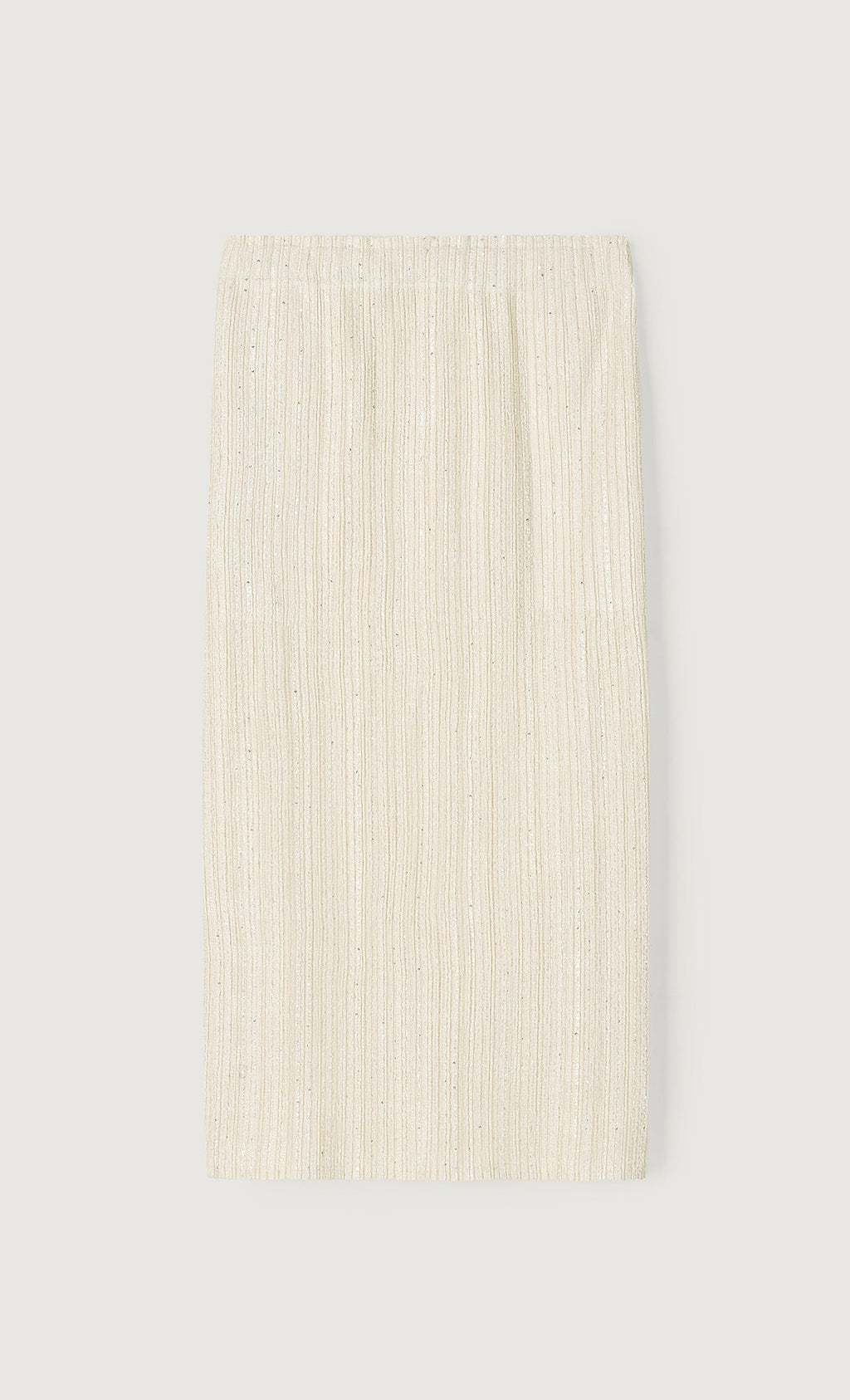 Tweed pleats banding skirt_ivory