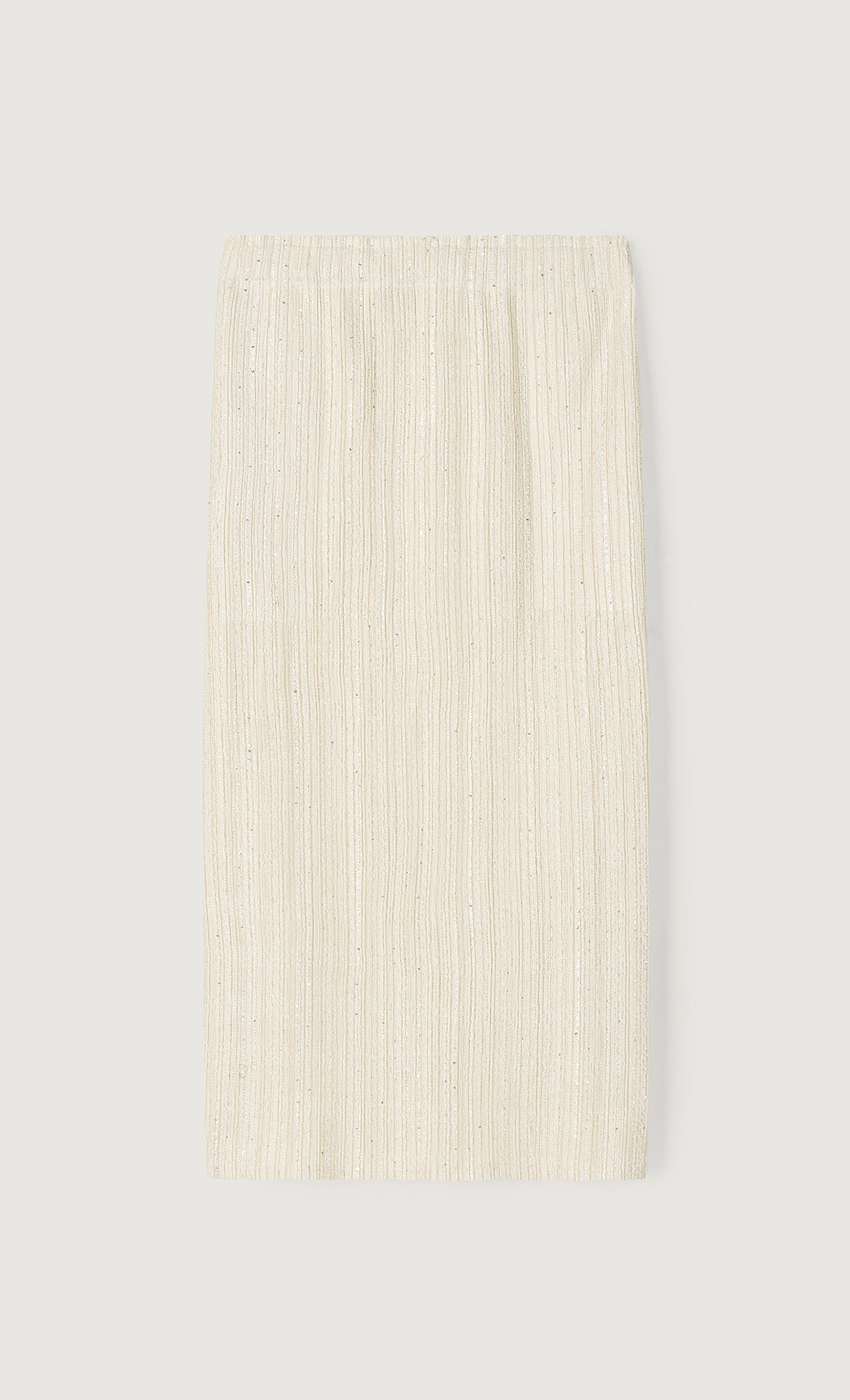 Tweed pleats banding skirt_ivory