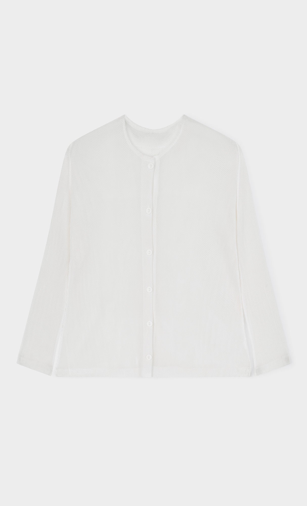 Sheer pleated cardigan_ivory