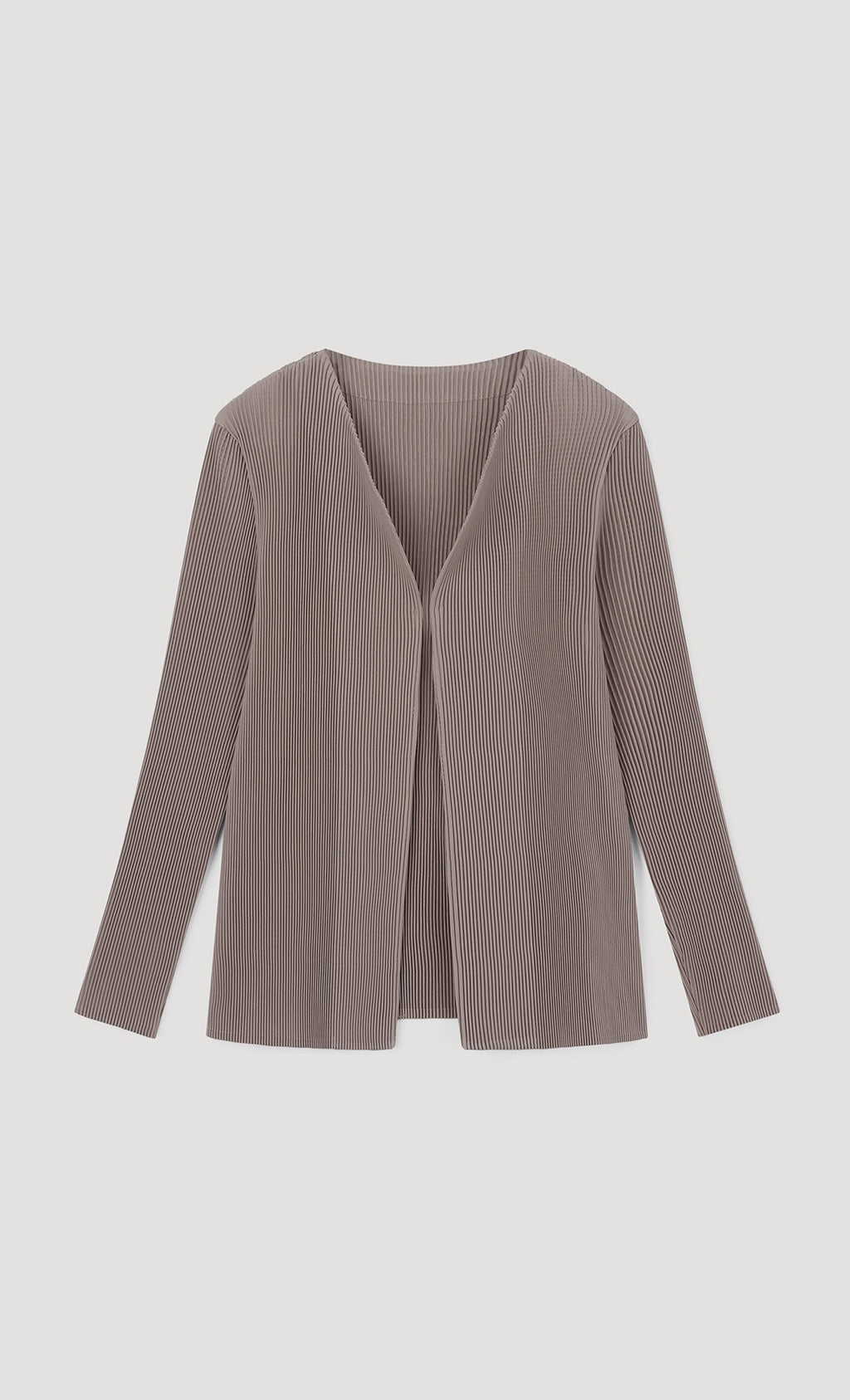 Essential Pleated Cardigan_Beige