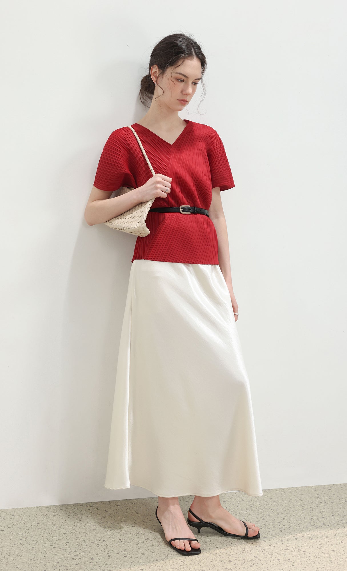 Nesia weaving shouler bag_ivory