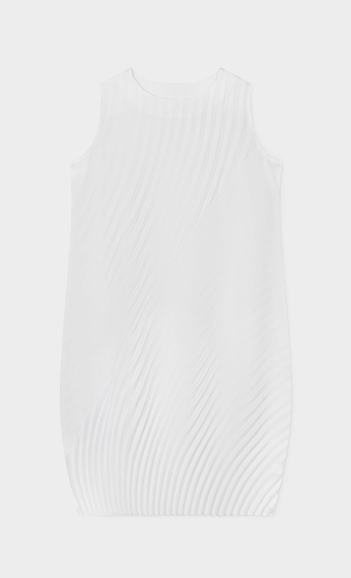 Twist pleated slip dress_white