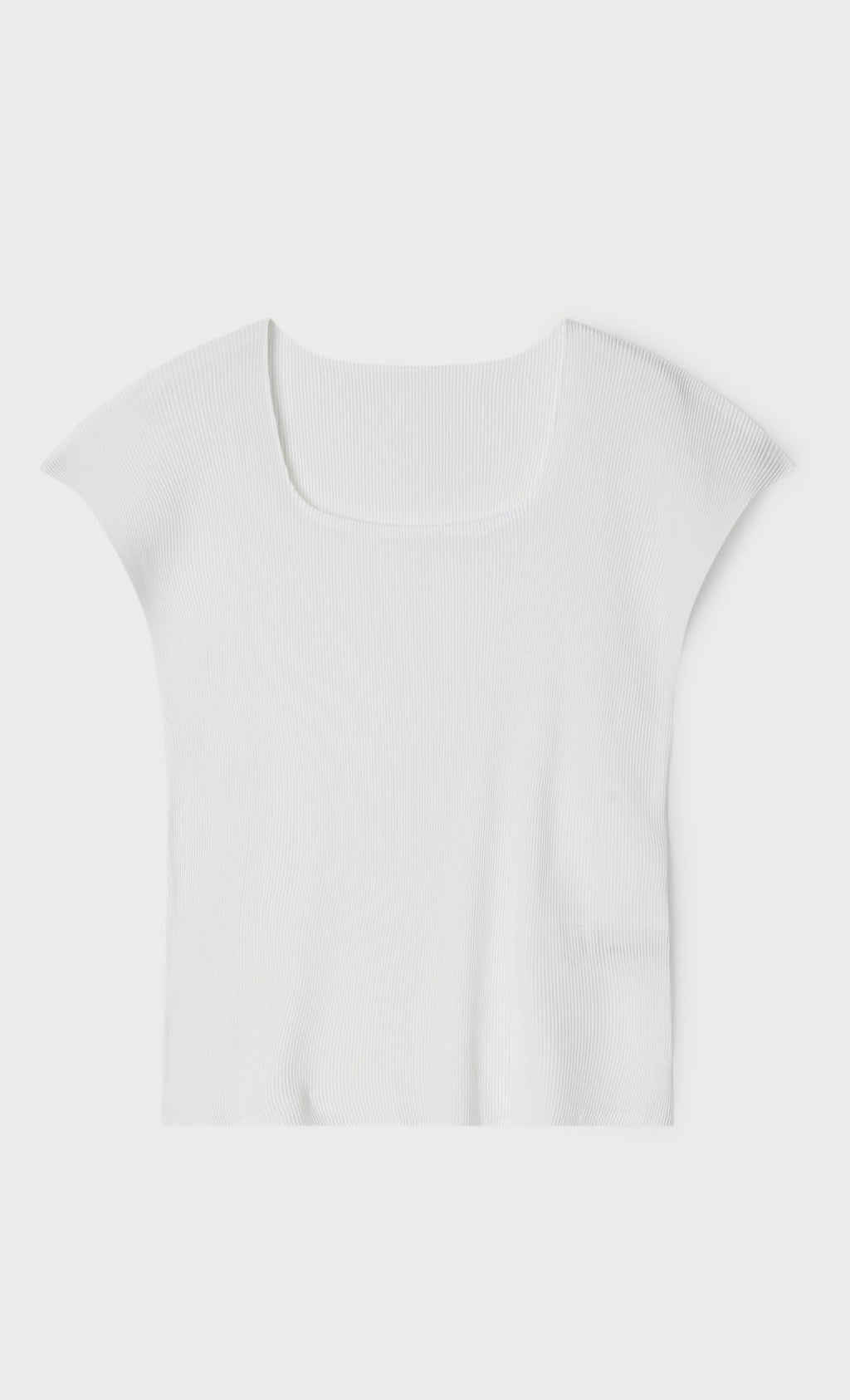 Nora pleated cap-sleeve top_white
