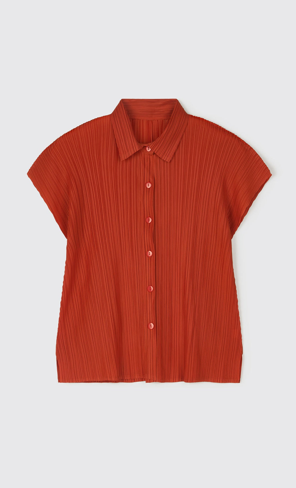 tinted collard pleated shirts_orange