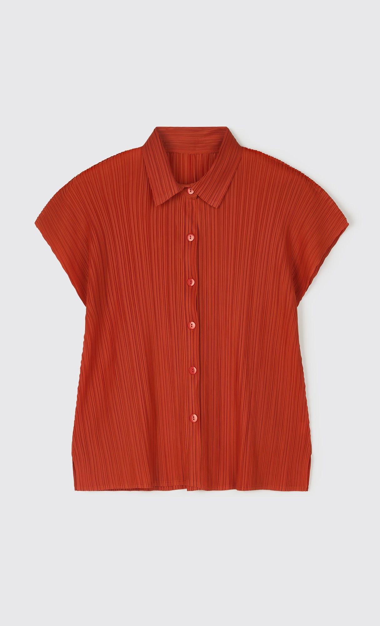 tinted collard pleated shirts_orange