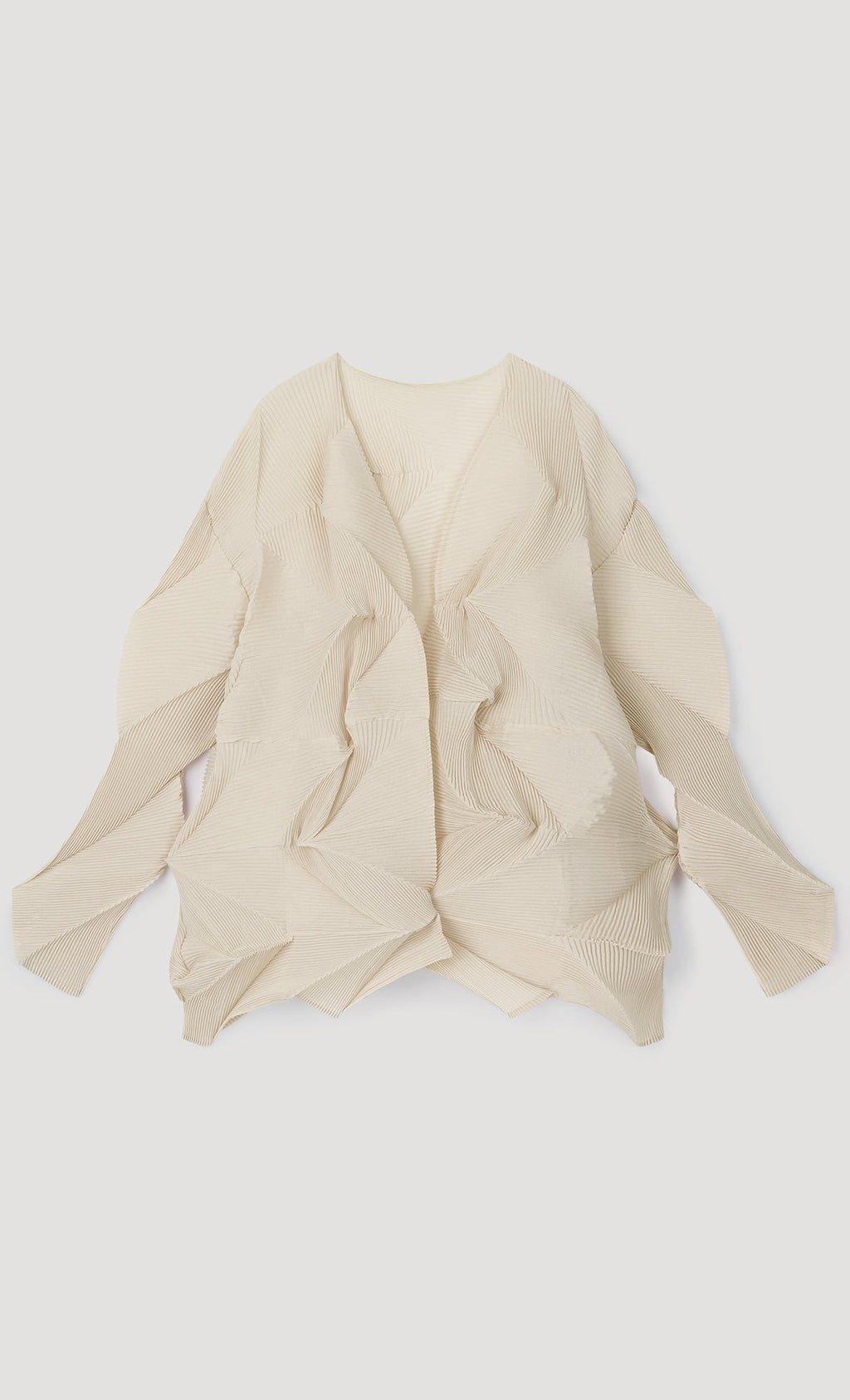 geo pleated jacket cardigan_beige