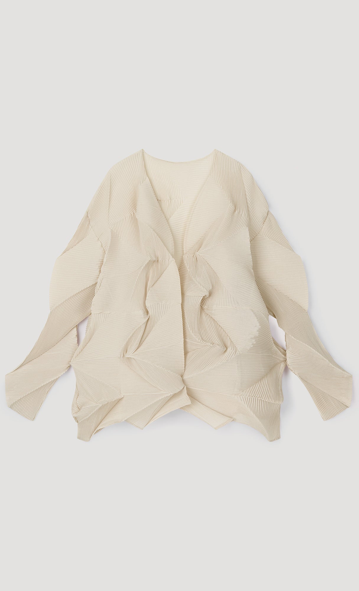 geo pleated jacket cardigan_beige