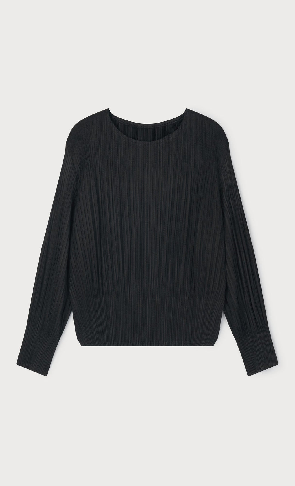 Leon pleated long-sleeve top_black
