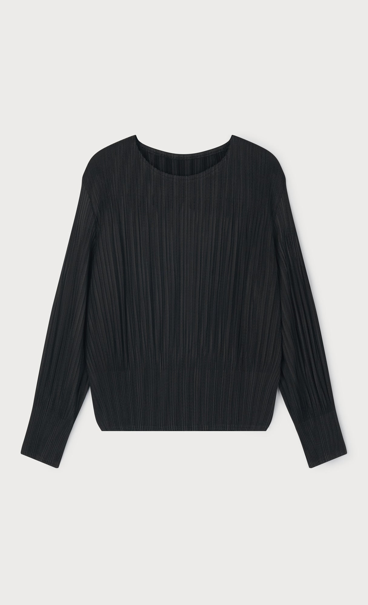 Leon pleated long-sleeve top_black