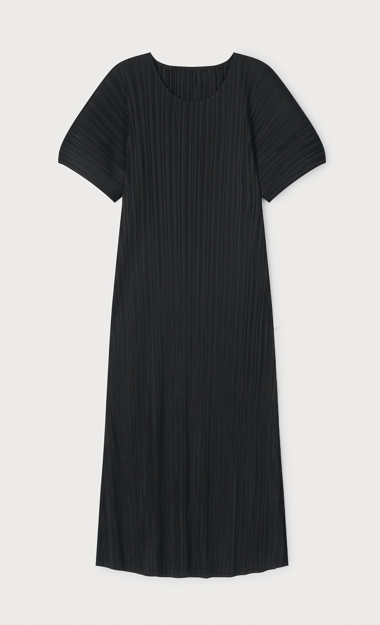 Mira short-sleeve pleated dress_black