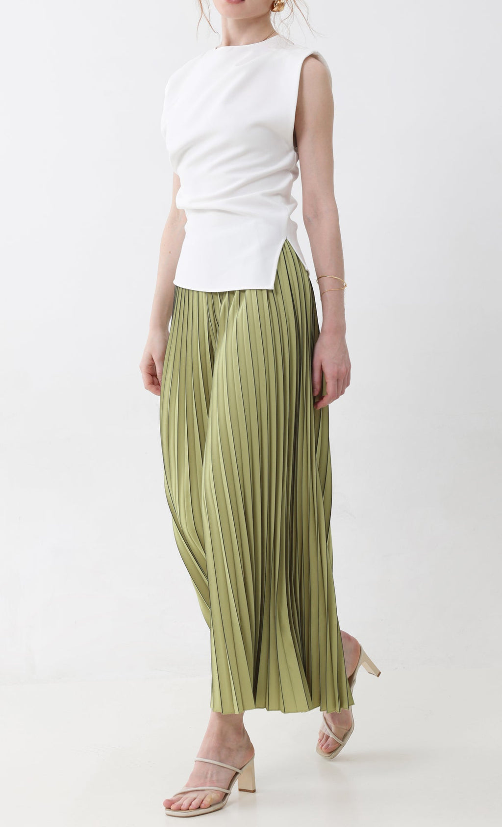 Boldy pleated pants_green