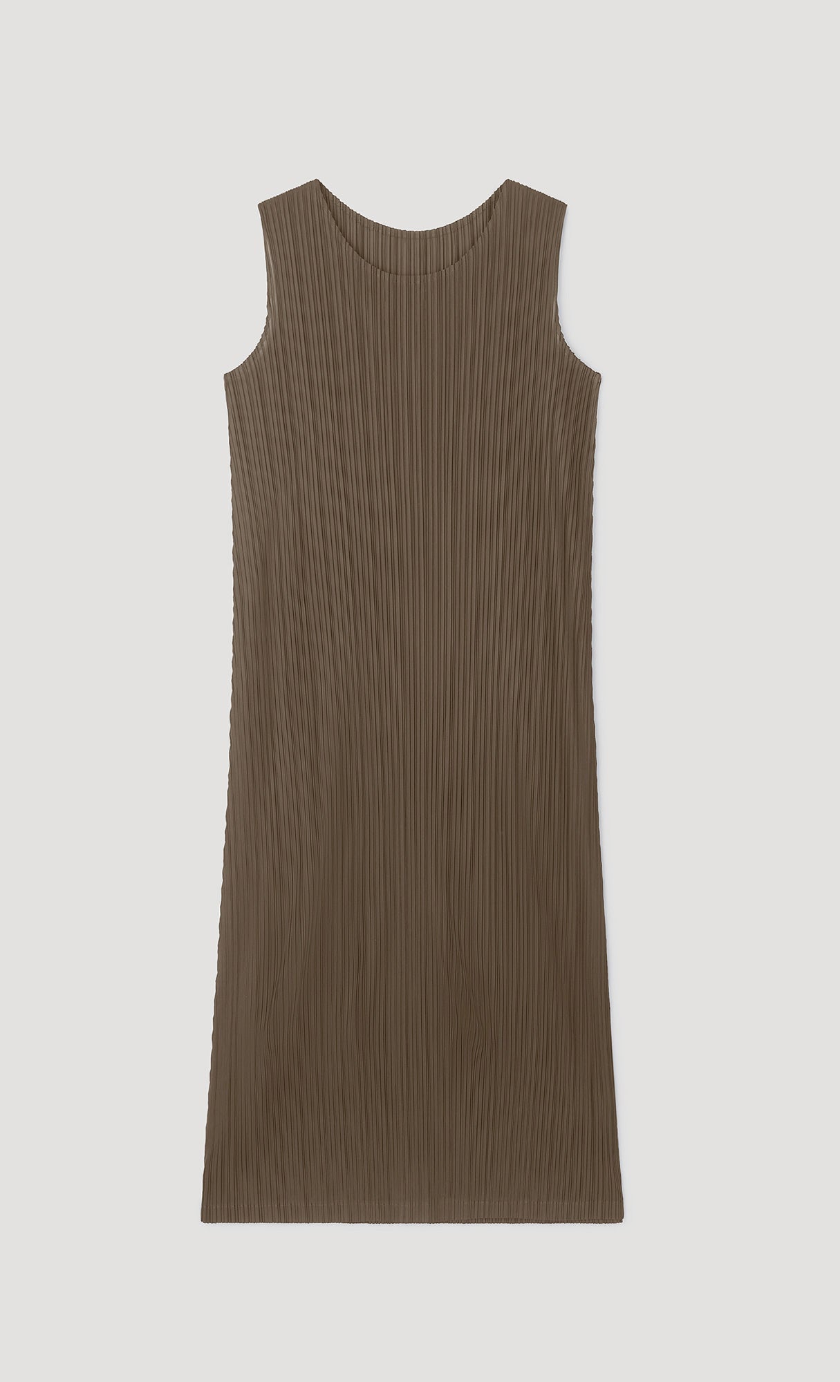 modi pleated sleeveless dress_brown