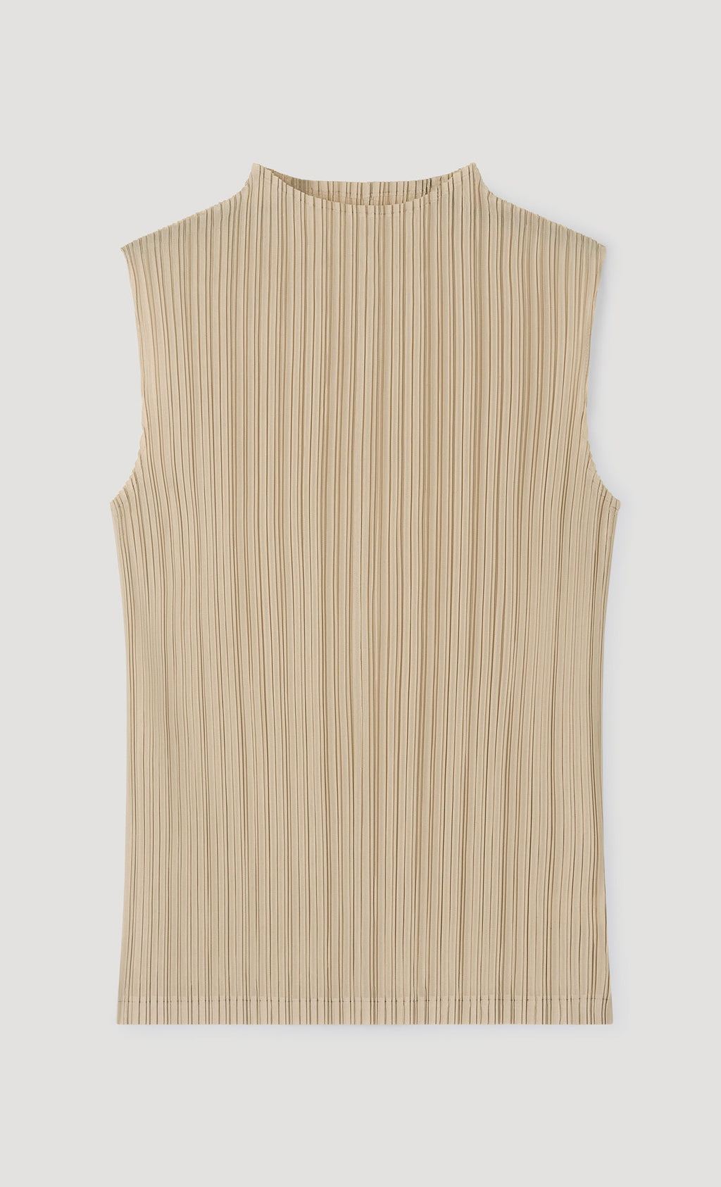 modi half-neck pleated top_beige