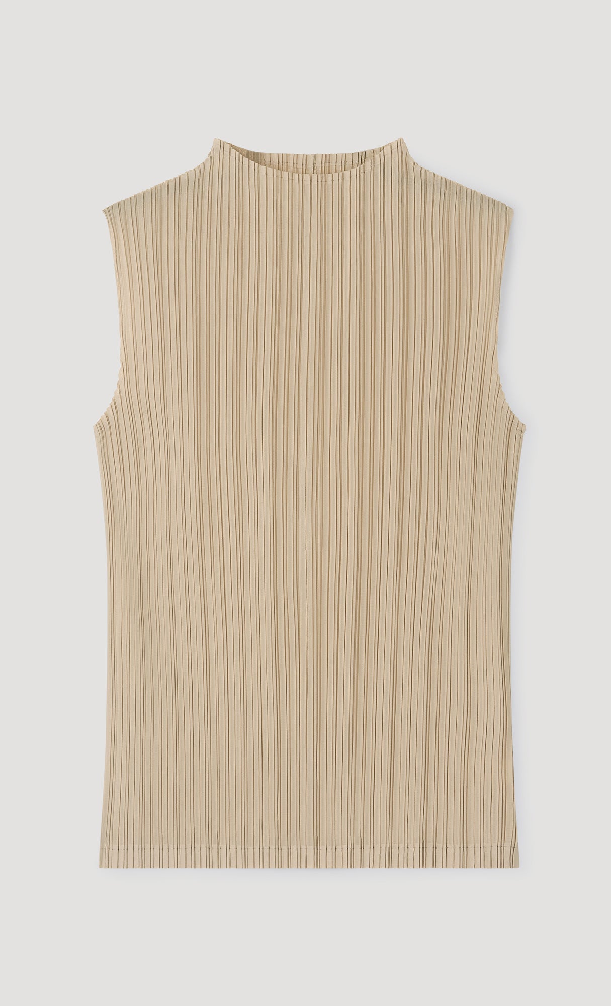 modi half-neck pleated top_beige