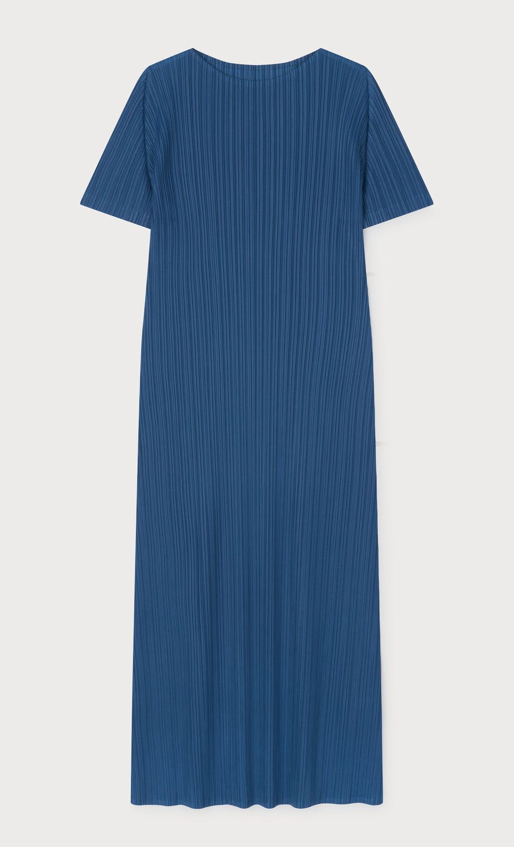 Dalia half-sleeve pleated dress_blue