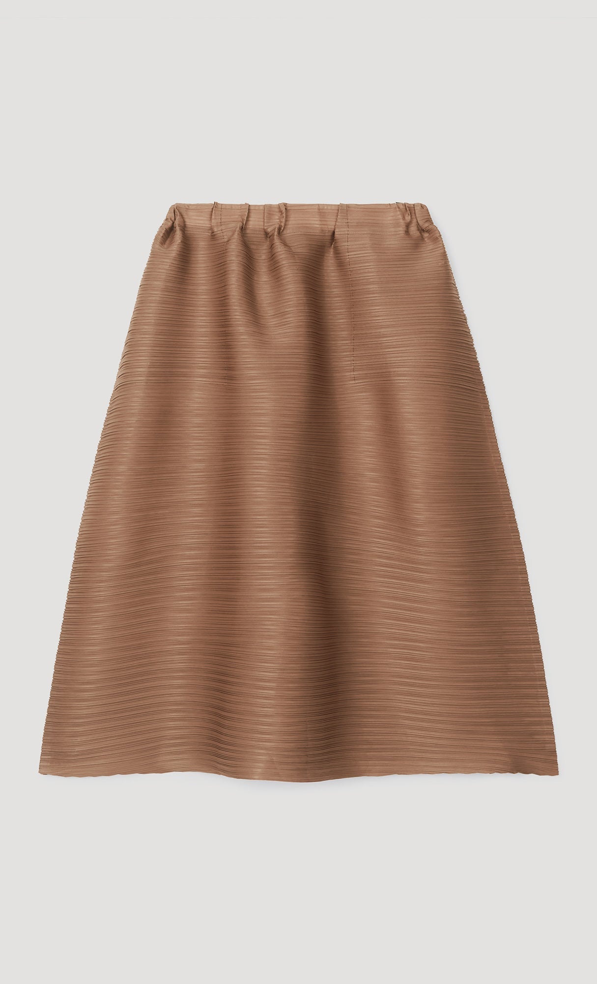 horiz pleated midi skirt_camel