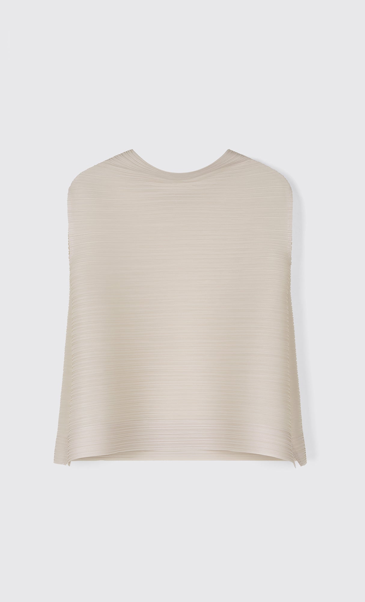 Shor half-neck pleated top_lightbeige