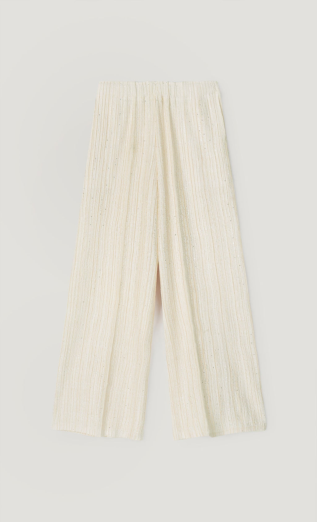Tweed pleats pintuck pants_ivory