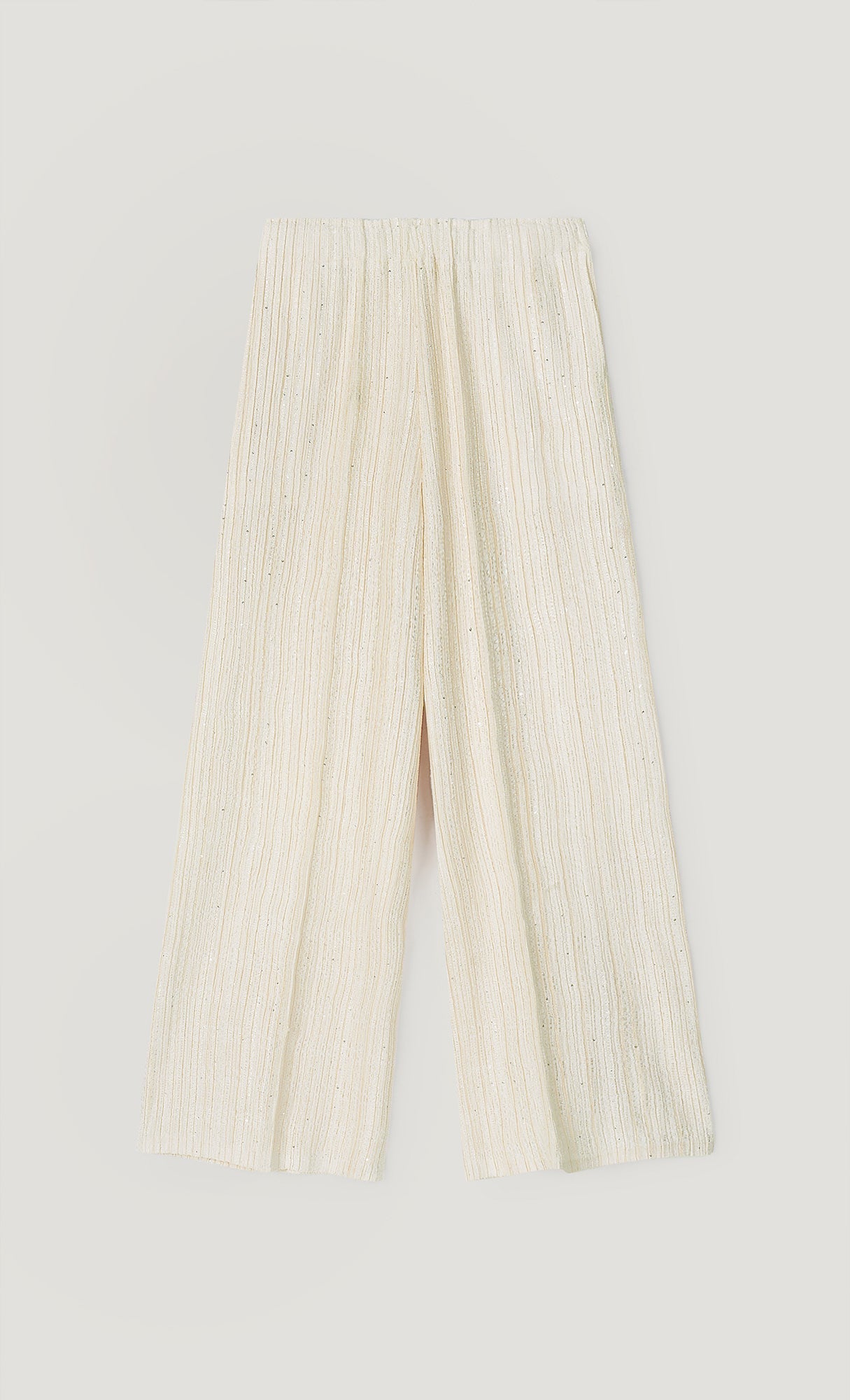Tweed pleats pintuck pants_ivory