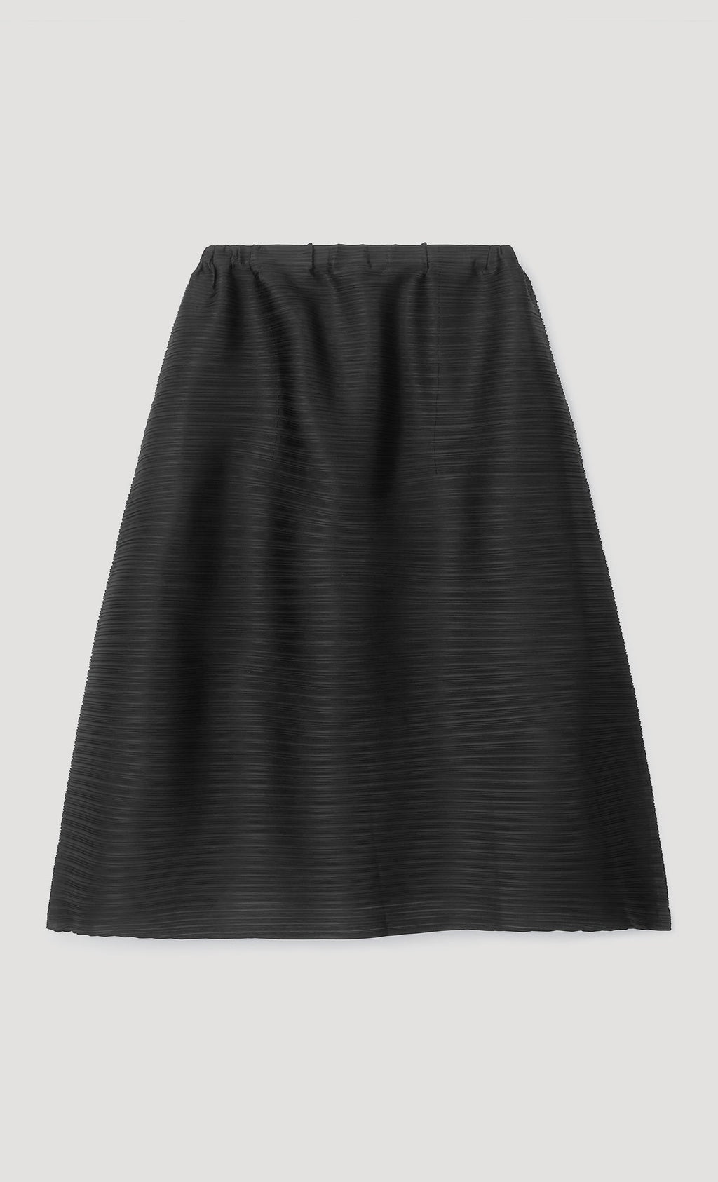 horiz pleated midi skirt_black