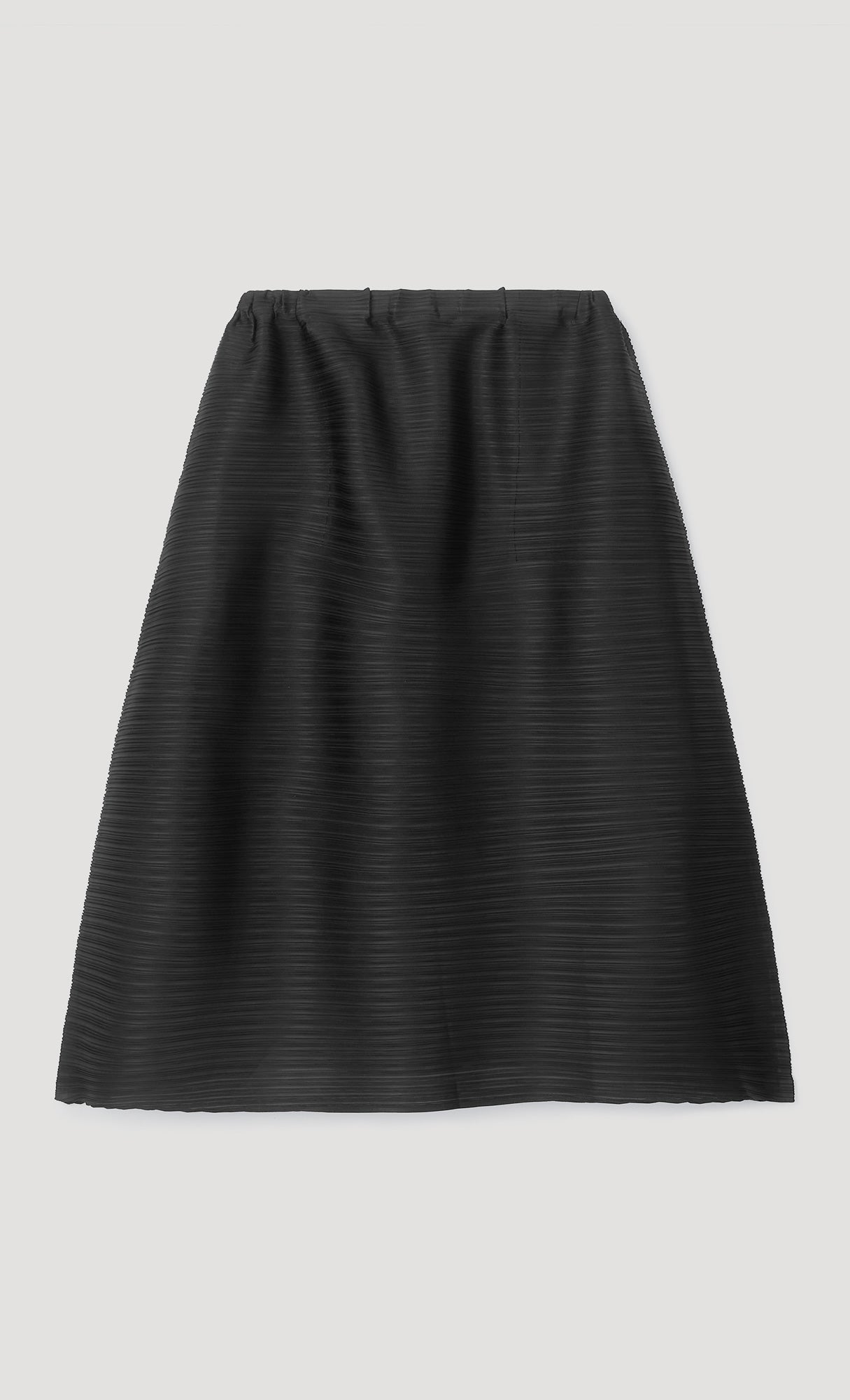 horiz pleated midi skirt_black