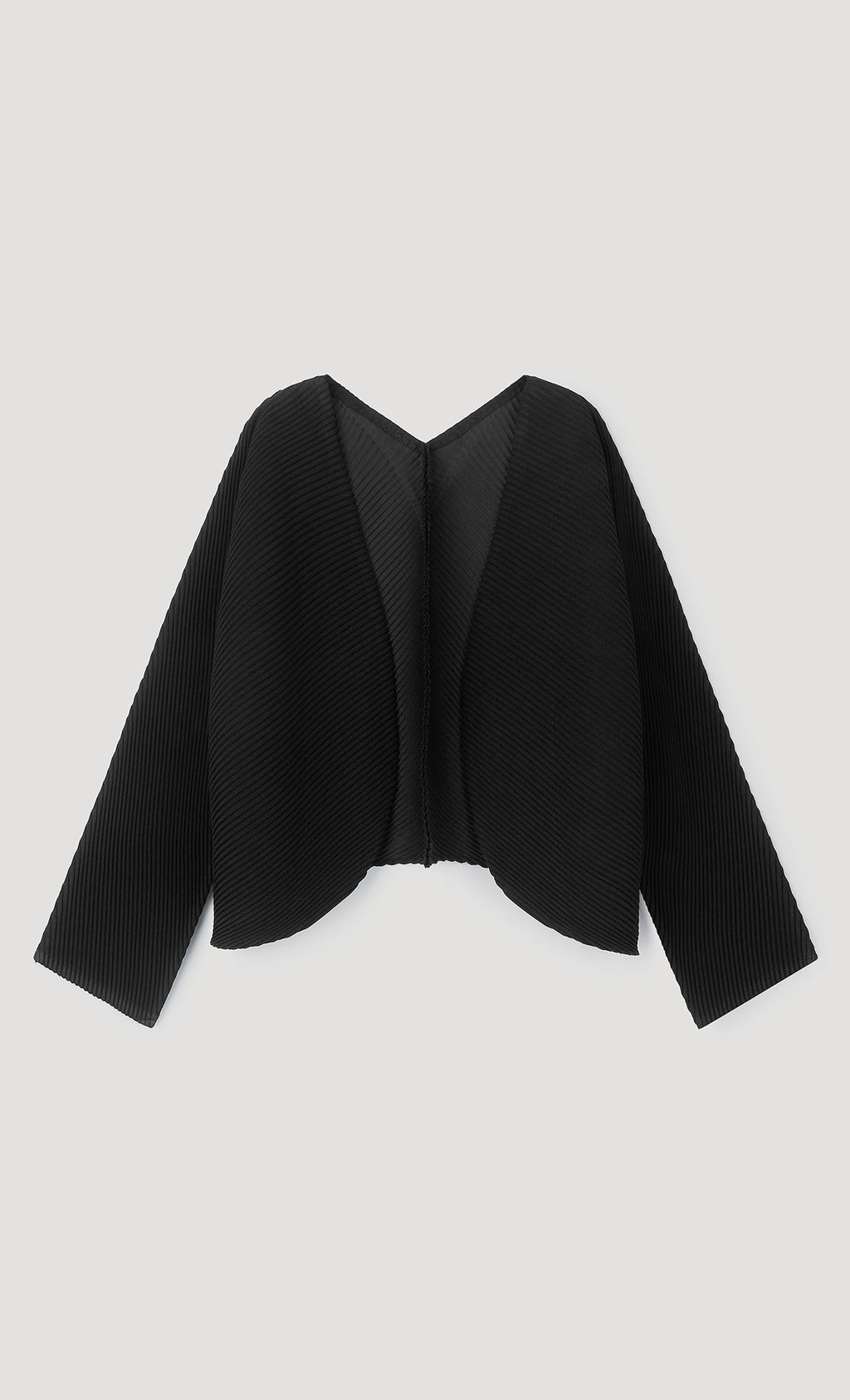round pleated cardigan_black